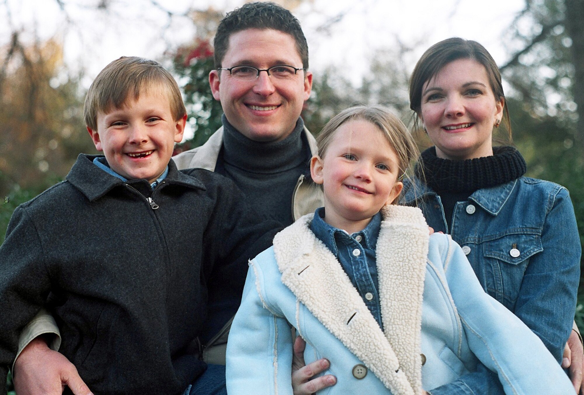 WITCHITA FALLS, Texas -- Retired Tech. Sgt. Derrick Duncan, with his wife, Samantha, and their children, William and Emily, credits blood donations with saving his life after a vehicle accident severely injured him last April.  (Courtesy photo)