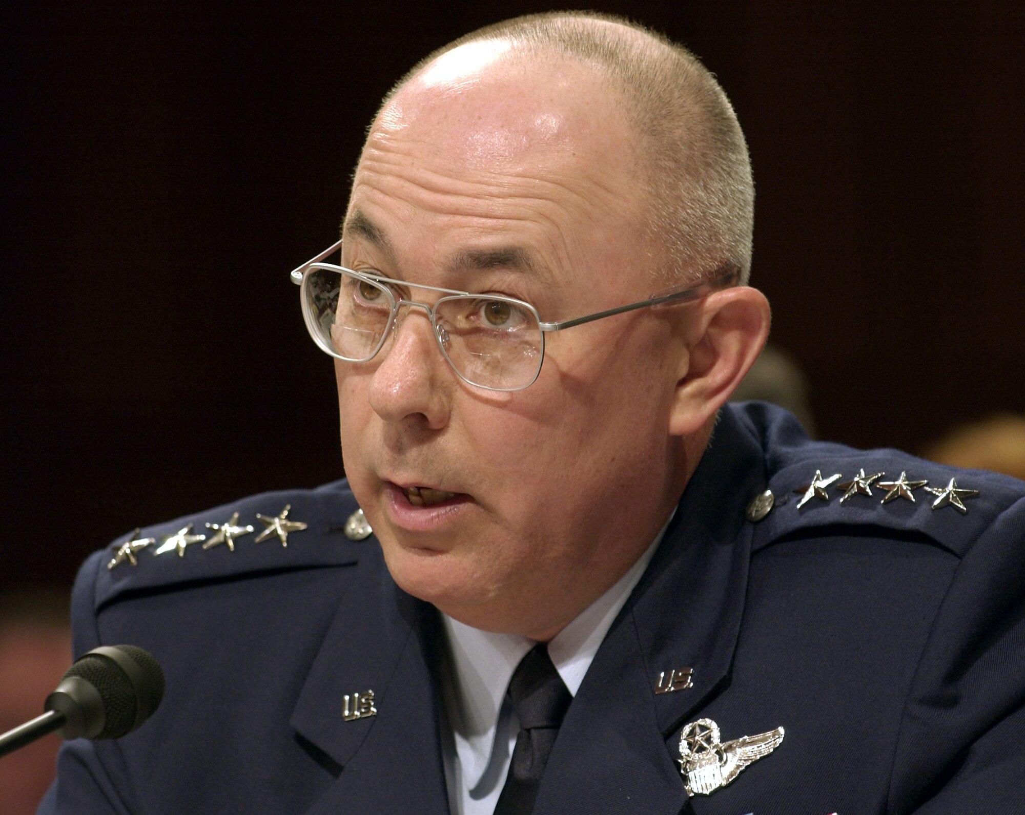 WASHINGTON -- Air Force Vice Chief of Staff Gen.  T. Michael Moseley answers questions during a hearing of the Senate Armed Services Subcommitee on Personnel about the Air Force's policies and programs for preventing and responding to incidents of sexual assault.  (U.S. Air Force photo by Master Sgt.  Jim Varhegyi)