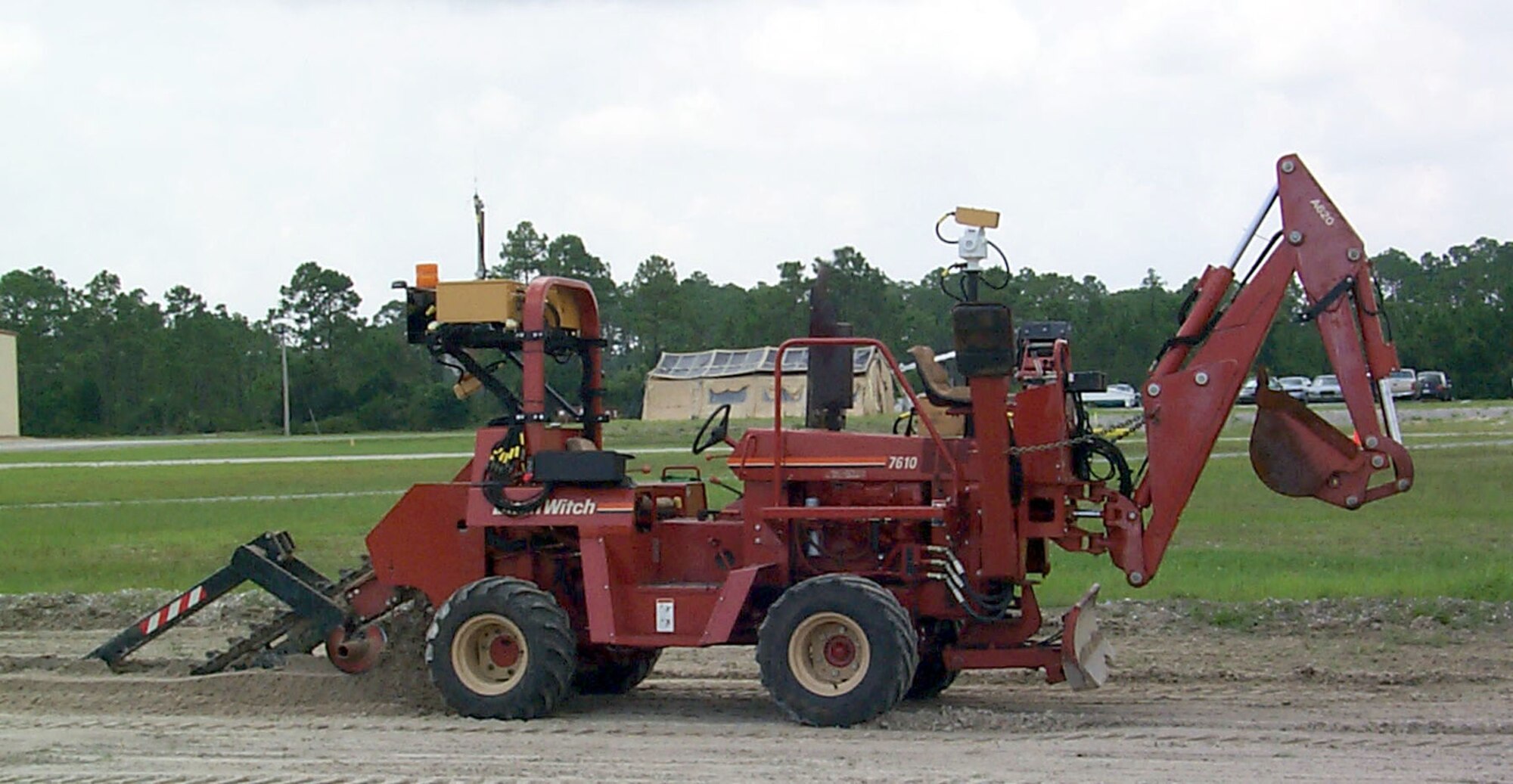 WRIGHT-PATTERSON AIR FORCE BASE, Ohio -- Engineers from Air Force Research Laboratory's materials and manufacturing directorate designed an advanced robotic trenching tractor, called Robo Trencher, so combat engineers can perform cable trenching and excavation missions in dangerous locations.  (Courtesy photo)