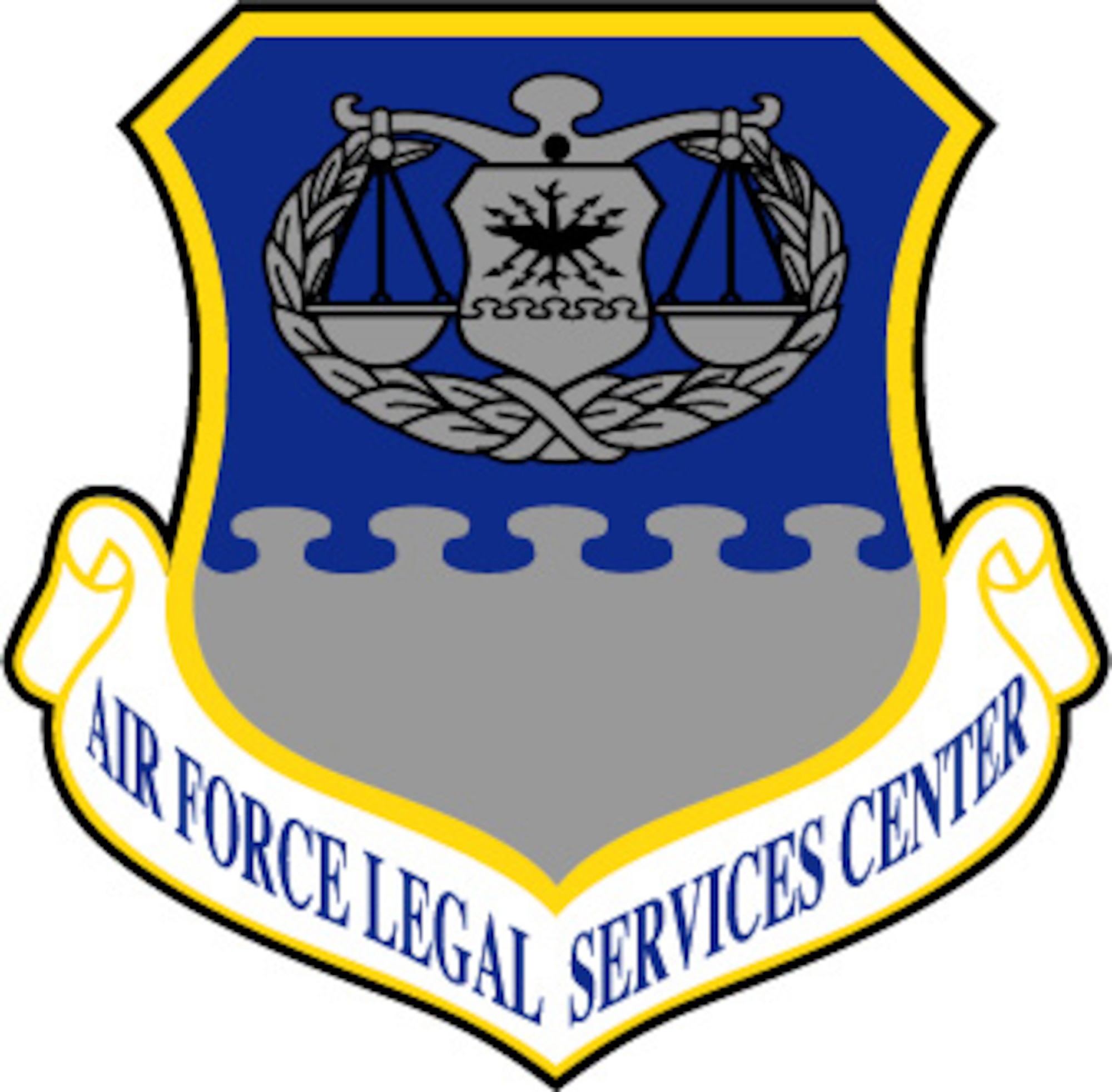Air Force Legal Services Center shield (retired) -- The Air Force Legal Services Center was renamed the Air Force Legal Services Agency on 1 May 1991 as a result of a reorganization of the The Judge Advocate General's Department (which itself was renamed The Judge Advocate General's Corps in 2003). U.S. Air Force graphic
