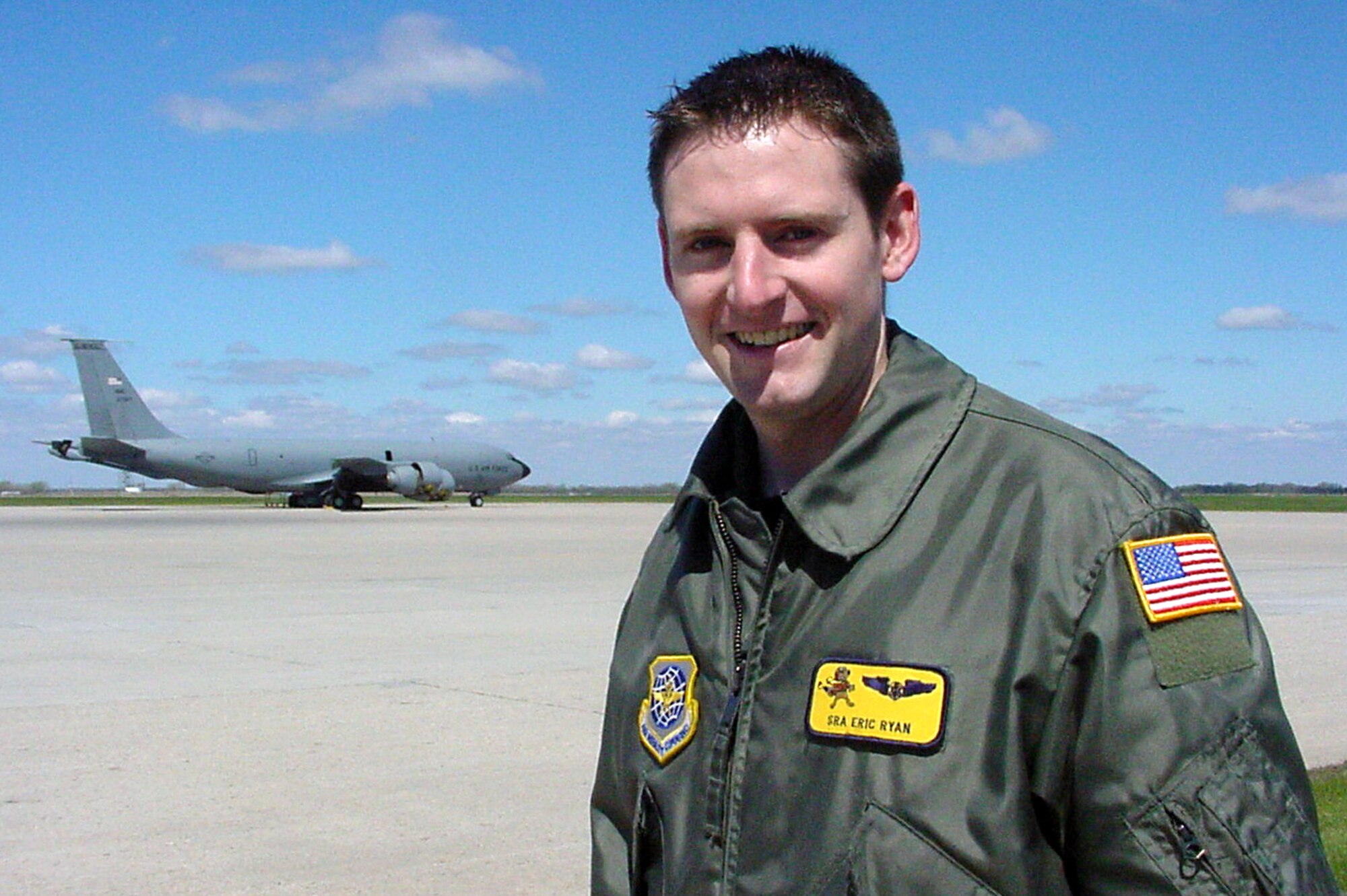 GRAND FORKS AIR FORCE BASE, N.D. -- Senior Airman Eric Ryan has been deployed supporting operations Iraqi Freedom and Enduring Freedom, as well as many other operations as part of his job as a boom operator.  In his free time, Airman Ryan pursues his love of acting.  He is assigned to the 906th Air Refueling Squadron here.  (U.S. Air Force Photo by Staff Sgt. Scott T. Sturkol)