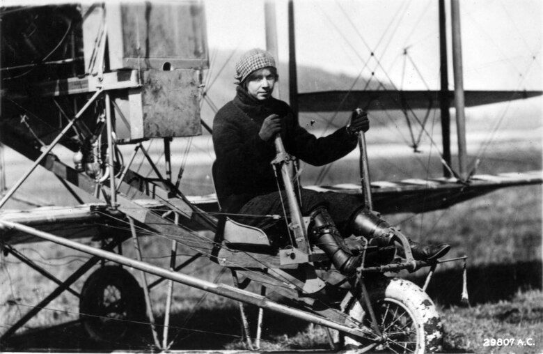 EARLY YEARS -- Ruth Law becomes the first enlisted Army aviatrix June 30, 1917.  Ruth Law enjoyed one of the longest and most colorful careers of early female aviators.   (Photo by Lt. H.M. Benner, Hammondsport, N.Y.)
