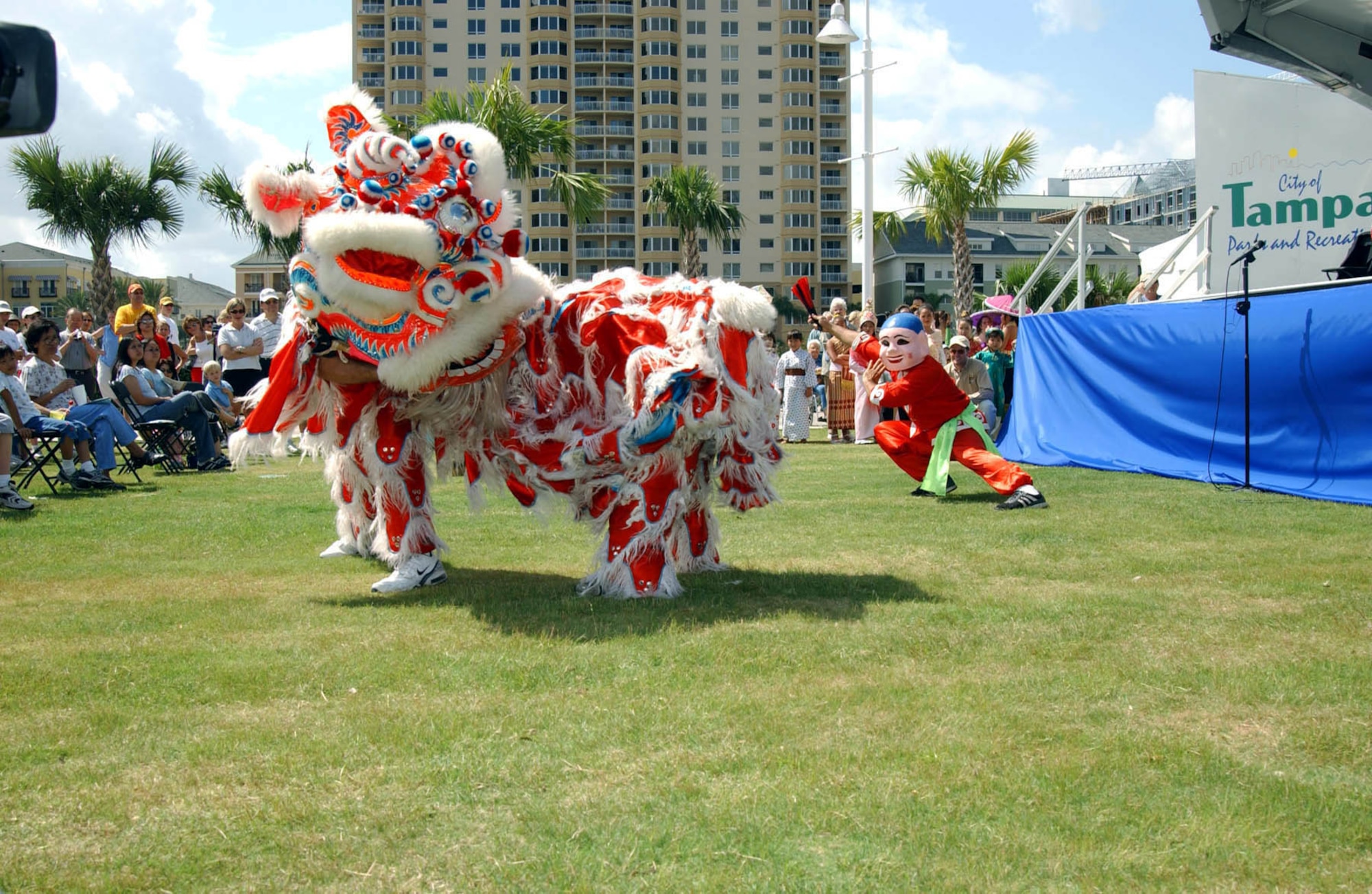 TAMPA, Fla. -- A dragon team performs a ritual dance during the city's Asia Fest on May 1.  (U.S. Air Force photo by 2nd Lt. Erin Dorrance)