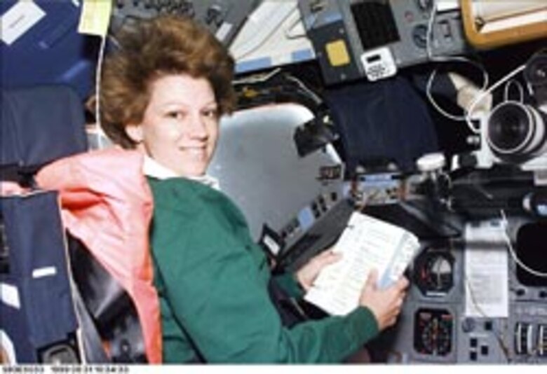 1990's -- Col. Eileen M. Collins commands the STS-93 mission. (Courtesy photo)