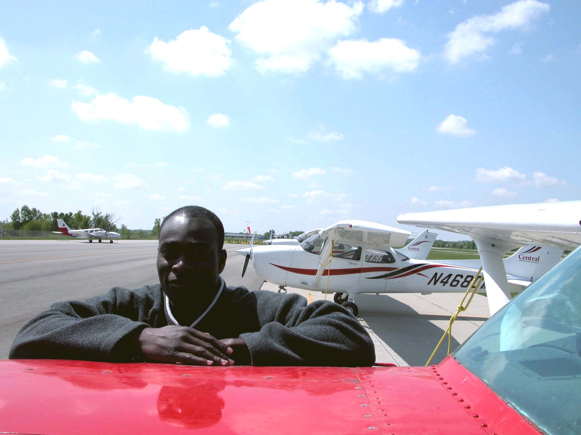 WARRENSBURG, Mo. -- As a child, Senior Airman Kamarudini Raimi dreamed of becoming a pilot while growing up in Accra, Republic of Ghana.  At 24, he moved to the United States to chase that dream.  (U.S. Air Force photo by Airman 1st Class Joe Lacdan)