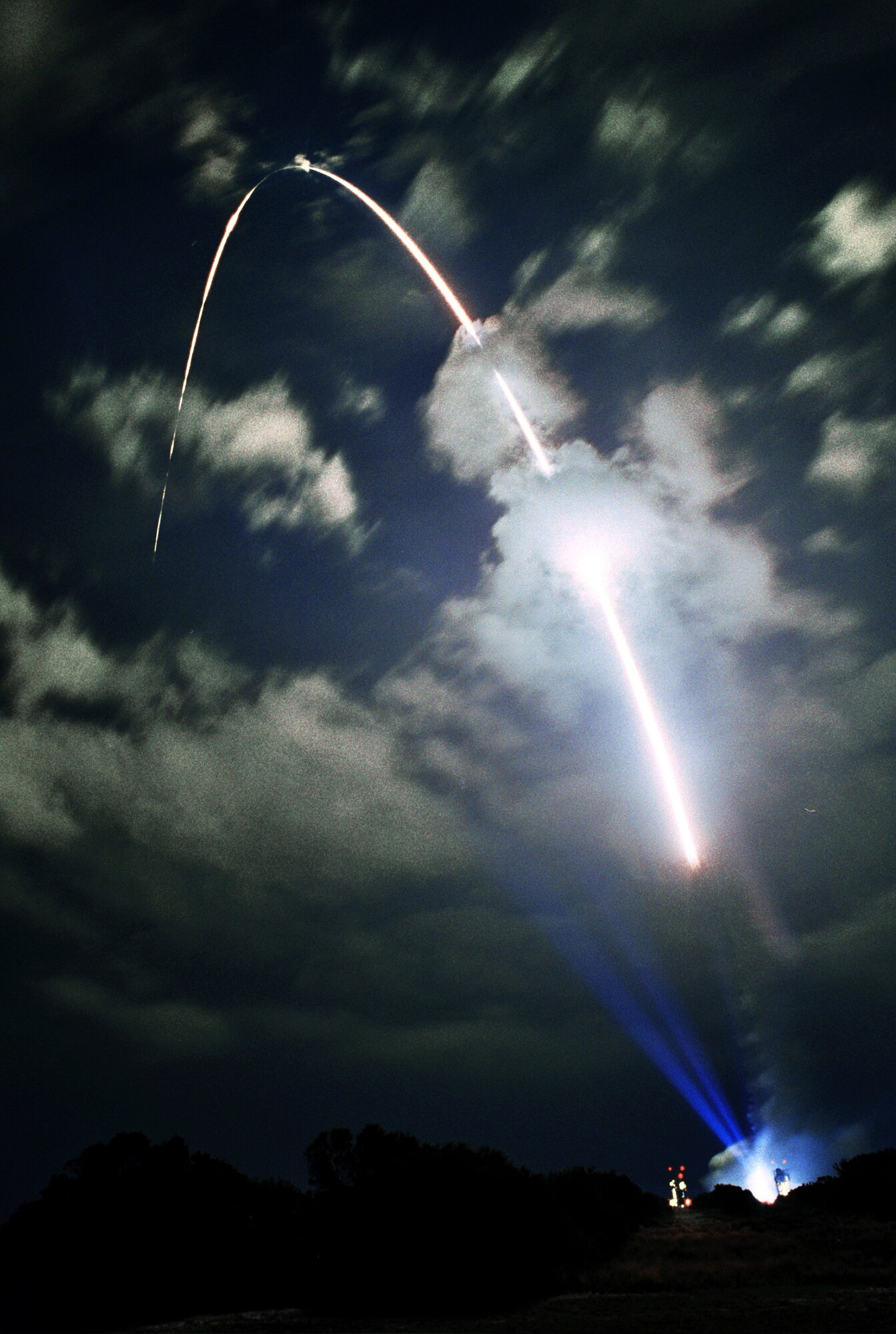 CAPE CANAVERAL AIR FORCE STATION, Fla. -- A Delta II launch vehicle carries a Global Positioning System navigation satellite into orbit from here Nov. 6.  (U.S. Air Force photo by Carleton Bailie)
