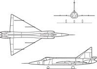 The primary mission of the F-102A was to intercept and destroy enemy aircraft. It was the world's first supersonic all-weather jet interceptor and the USAF's first operational delta-wing aircraft. The F-102 made its initial flight on Oct. 24, 1953. (b/w), Graphic courtesy of NASA 
