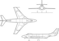XF-88 was designed to fill a USAF requirement for a "Penetration Fighter", a new class of aircraft for long-range escort of USAF bombers. First flight was on 29 October 1948. (b/w), Graphic courtesy of NASA 