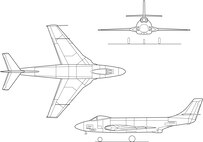 XF-88 was designed to fill a USAF requirement for a "Penetration Fighter", a new class of aircraft for long-range escort of USAF bombers. First flight was on 29 October 1948. (b/w), Graphic courtesy of NASA 