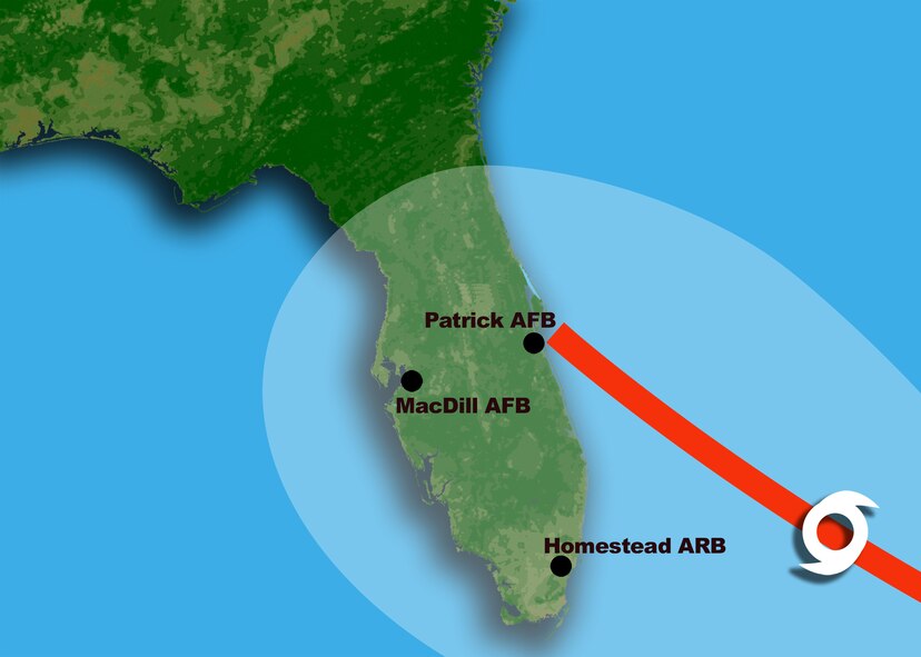 SAN ANTONIO -- National Hurricane Center officials expect Hurricane Frances to reach Florida on Sept. 4.  (U.S. Air Force graphic by Virgie Reyes)