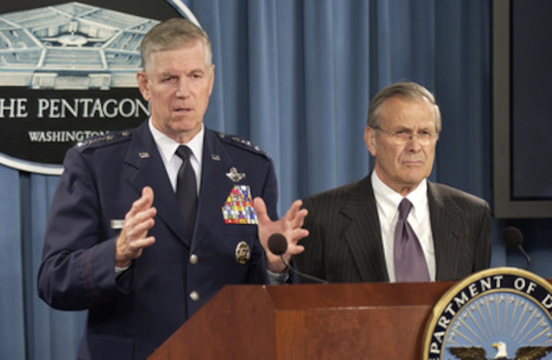 Gen. Myers Responds To A Reporter's Question During A Pentagon Press ...