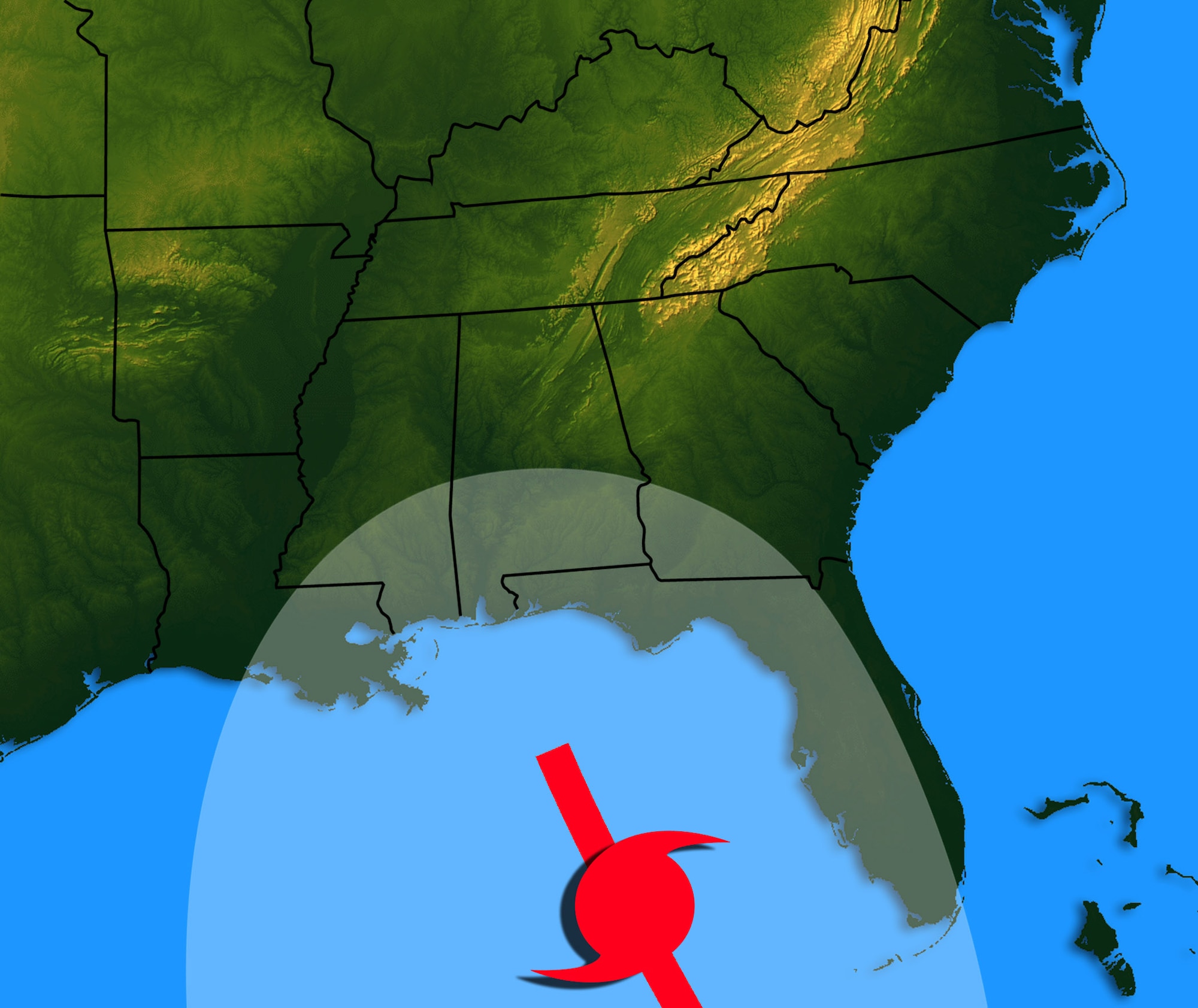 SAN ANTONIO -- National Hurricane Center officials expect Hurricane Ivan to reach the Gulf Coast on Sept. 16. (U.S. Air Force graphic by Billy Smallwood)