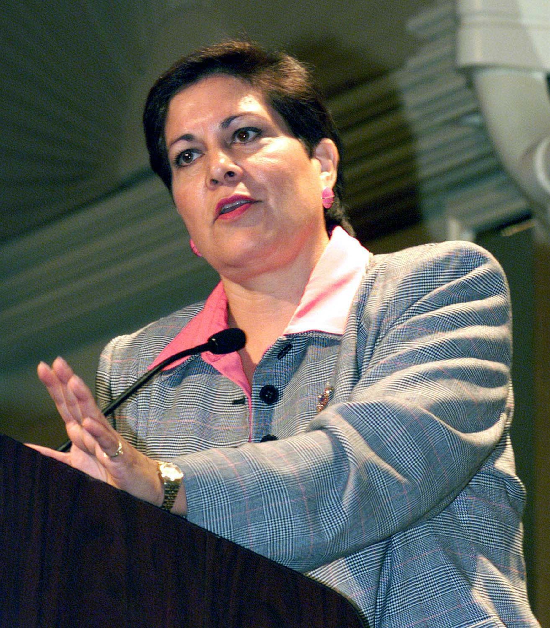 WASHINGTON -- Linda Garcia Cubero, the first Hispanic woman graduate of a service academy, said the Air Force Academy had a tremendous effect on her career and her success in the Air Force and in the corporate environment.  (Department of Defense photo by Rudi Williams)