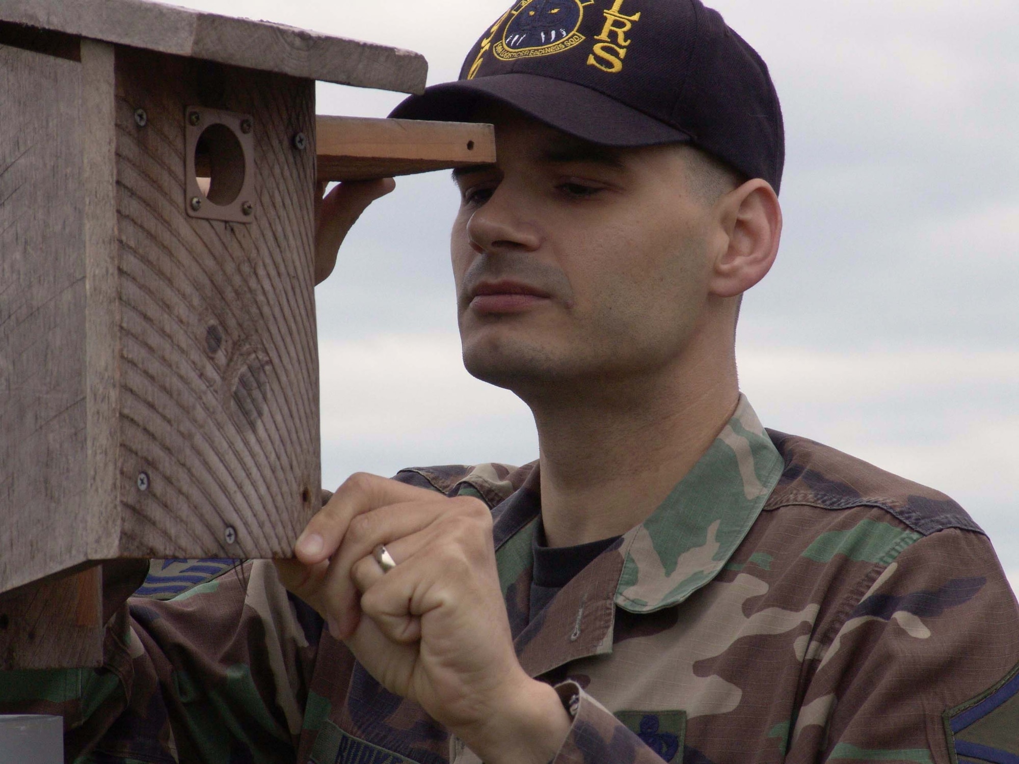 EGLIN AIR FORCE BASE, Fla. -- Master Sgt. William Burke has made about 25 birdhouses here for Eastern Bluebirds.  He is a fuels specialist with the 96th Logistics Readiness Squadron.  (U.S. Air Force photo by Senior Airman Mike Meares)