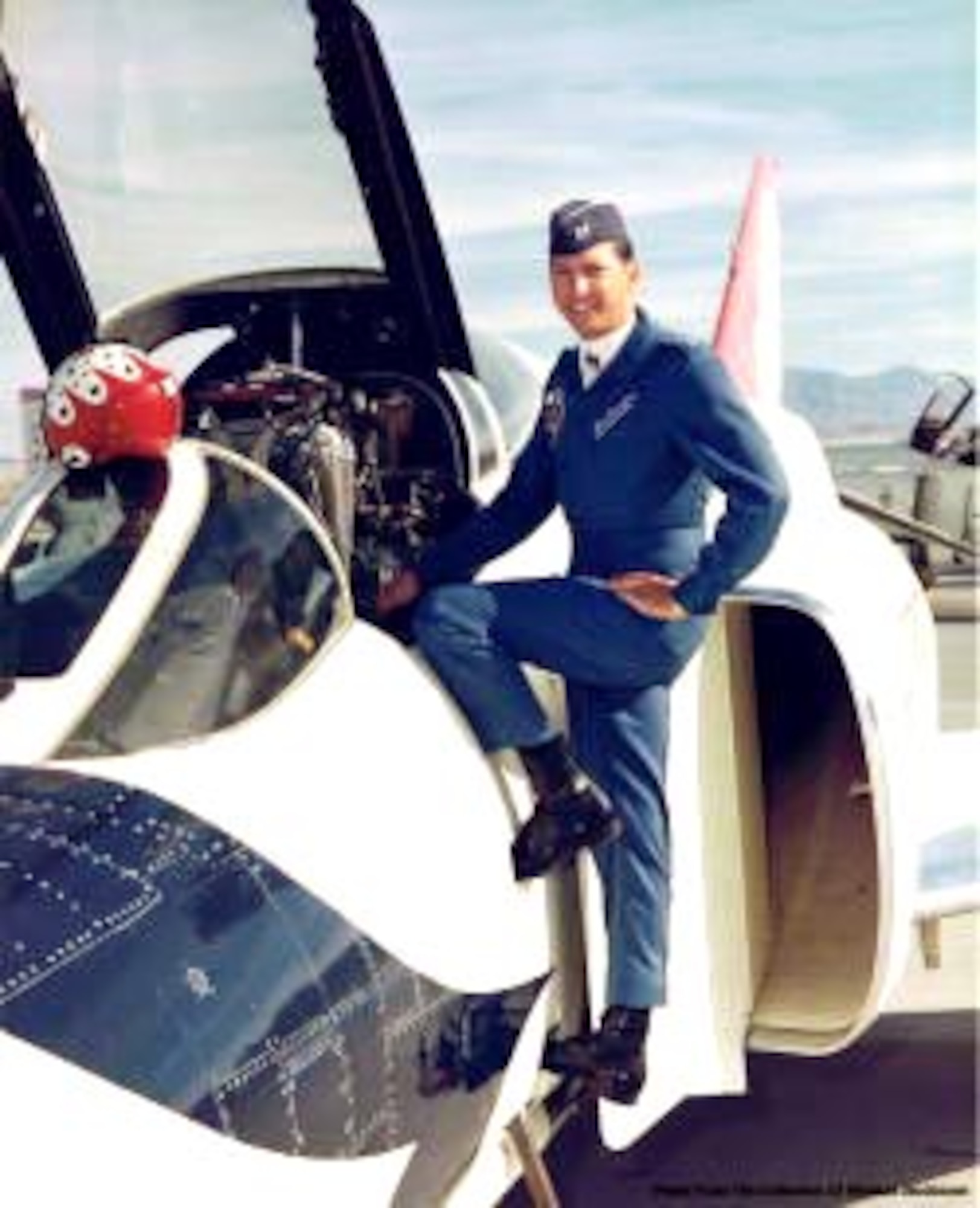 NELLIS AIR FORCE BASE, Nev. -- Shown here in 1972, Capt. Gary Younglove poses for a Thunderbirds publicity shot.  Now retired, he is on a nationwide journey to visit each of the original F-4 Phantom Thunderbirds.  (U.S. Air Force photo)

