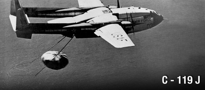 C-119J, history spotlight graphic, U.S. Air Force graphic