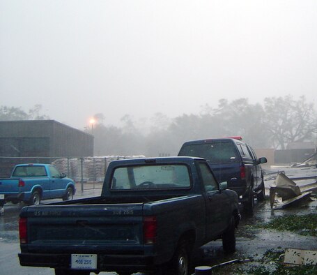 KEESLER AIR FORCE BASE, Miss. -- Facilities here received extensive damage following a direct hit on the base by Hurricane Katrina.  Officials are assessing the damage and are in contact with the Federal Emergency Management Agency.  (U.S. Air Force photo)