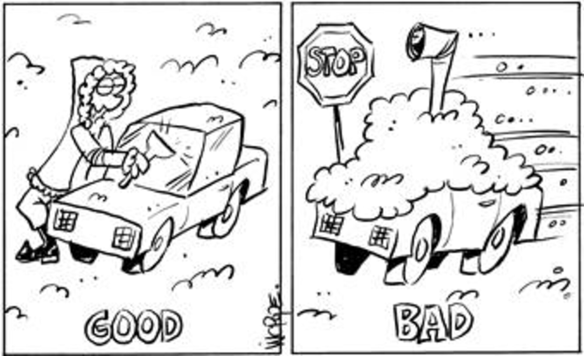 Safety Cartoon, for safety sake scrap and clean all of your vehicles windows for 100% visiability.

Submitted by William Pope(wpope) from Westover Air Reserve Base, Mass(Westover)
