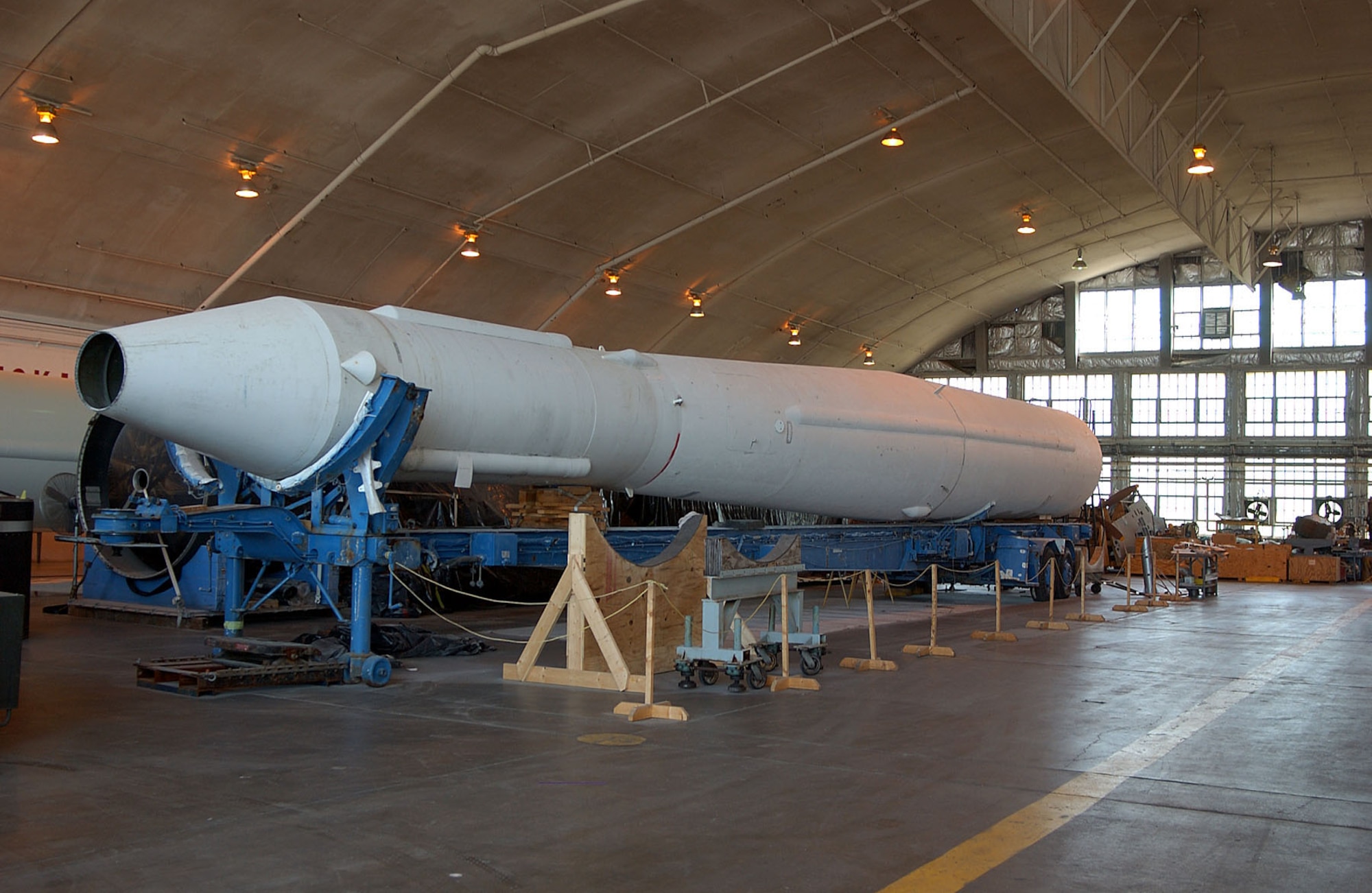 DAYTON, Ohio (07/2005) -- Thor Agena missile in the restoration hangar at the National Museum of the United States Air Force. (U.S. Air Force photo)