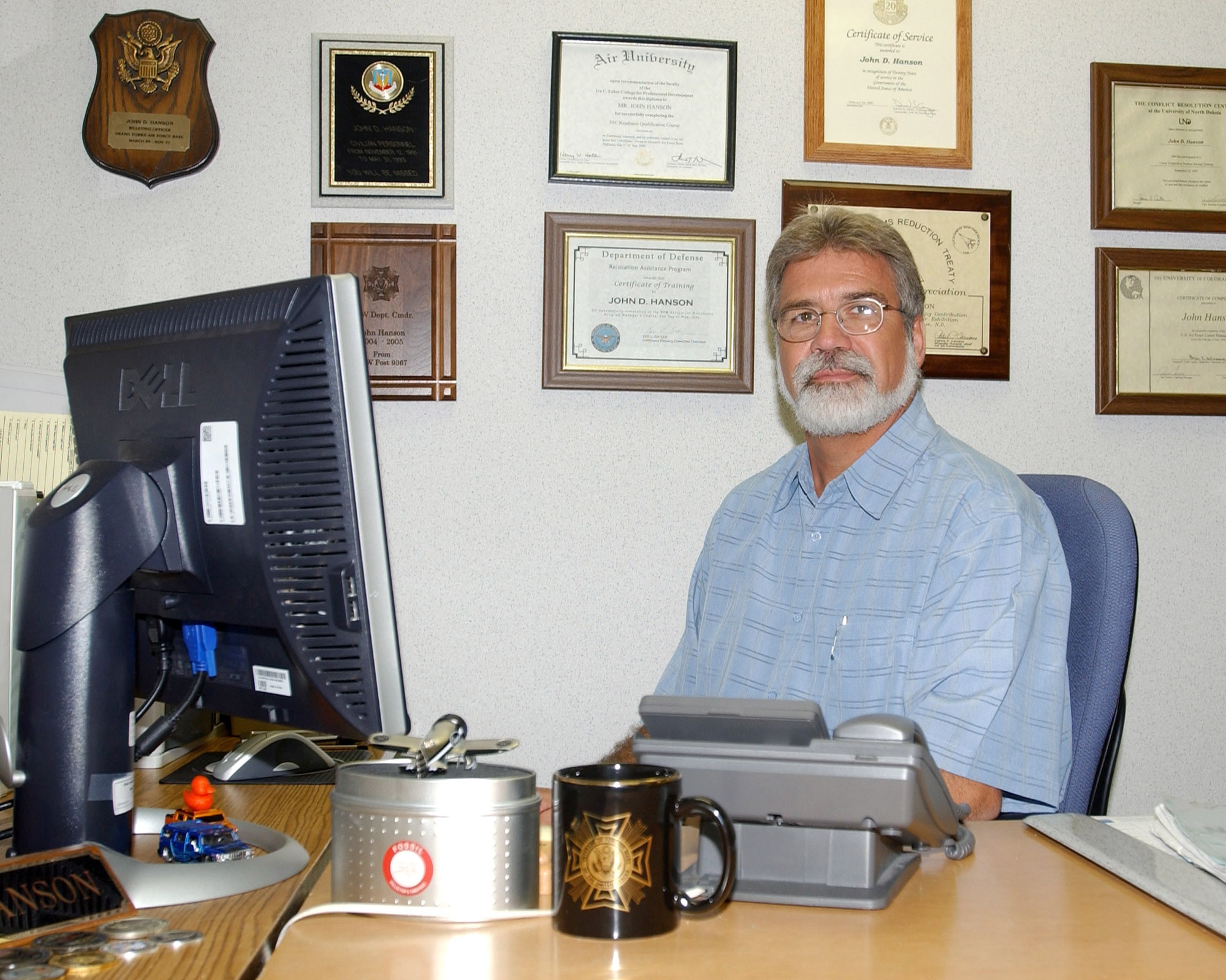 GRAND FORKS AIR FORCE BASE, N.D. (AFPN) -- John Hanson, who works at the family support center here, earned a 2005 Department of Defense award.  (U.S. Air Force photo) 