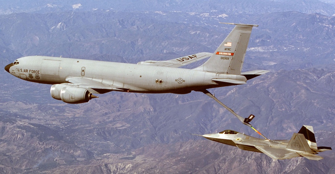 A KC-135R Stratotanker from the 434th Air Refueling Wing, Grissom Air Reserve Base, Air Force Reserve Command, Indiana
