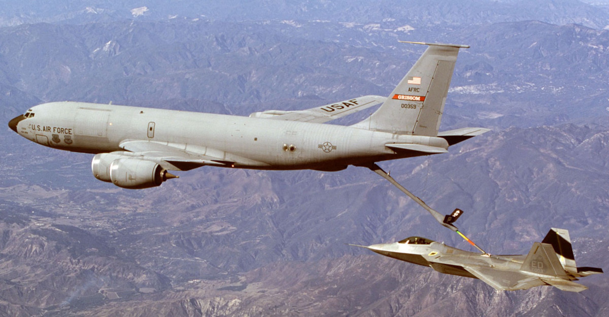 A KC-135R Stratotanker from the 434th Air Refueling Wing, Grissom Air Reserve Base, Air Force Reserve Command, Indiana