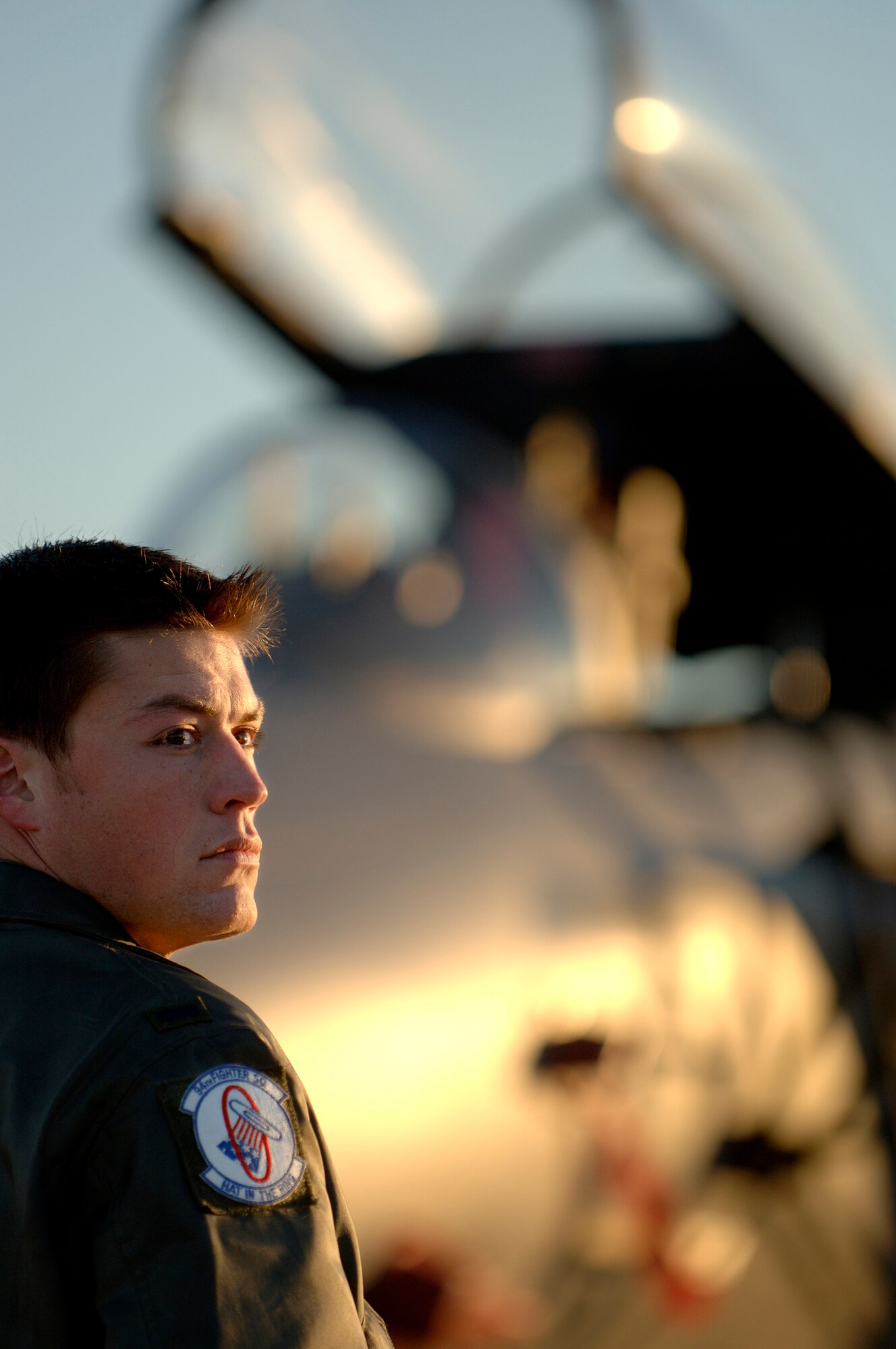 LANGLEY AIR FORCE BASE, Va. (AFPN) -- 1st Lt. Dustin Ripley is an F-15 Eagle pilot with the 94th Fighter Squadron. He will be moving to the 71st Fighter Squadron when the 94th becomes the second F-22A Raptor unit here. (U.S. Air Force photo by Tech. Sgt. Ben Bloker)