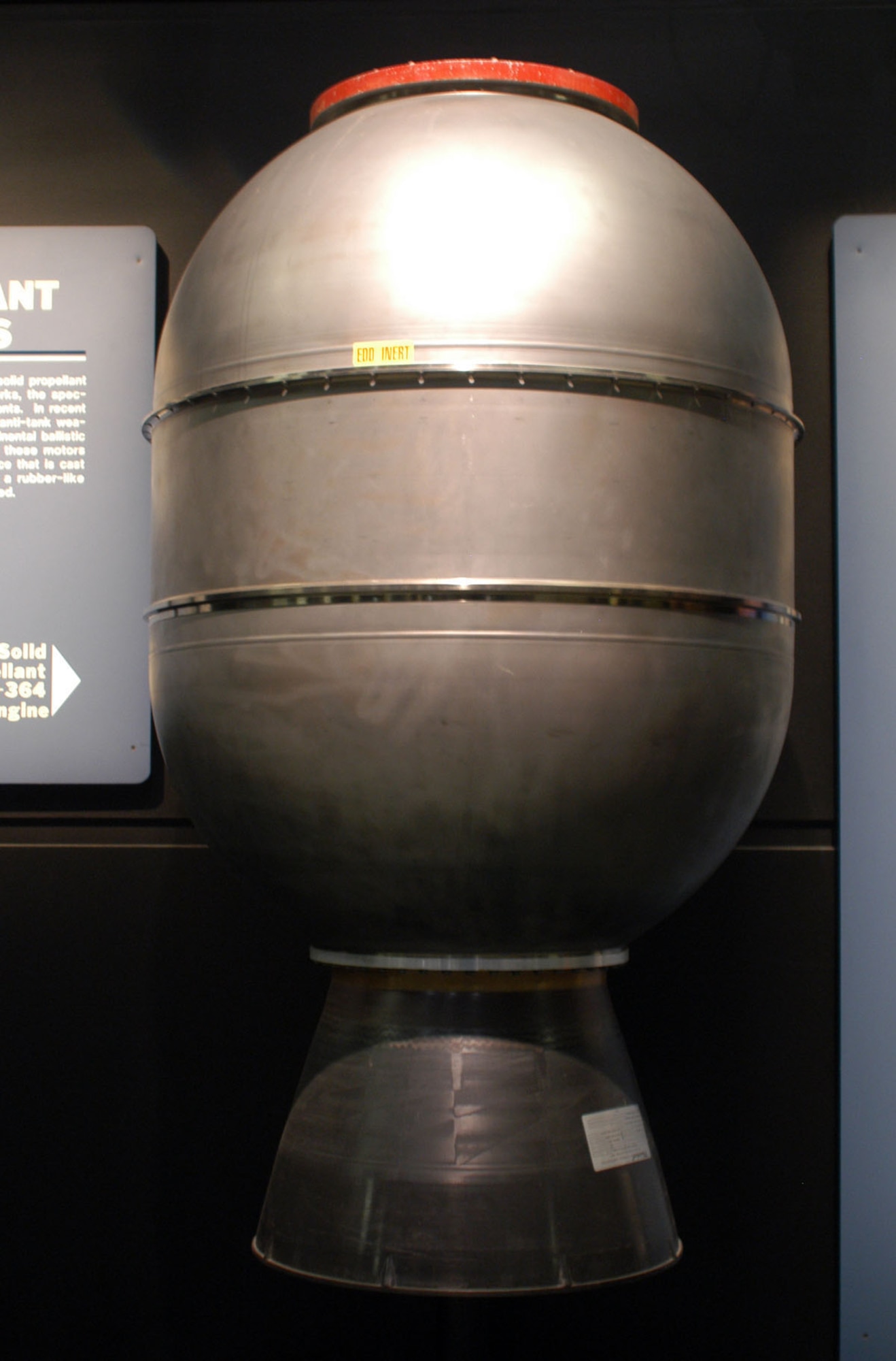 DAYTON, Ohio -- Thiokol solid propellant TE-M-364 rocket engine at the National Museum of the United States Air Force. (U.S. Air Force photo)