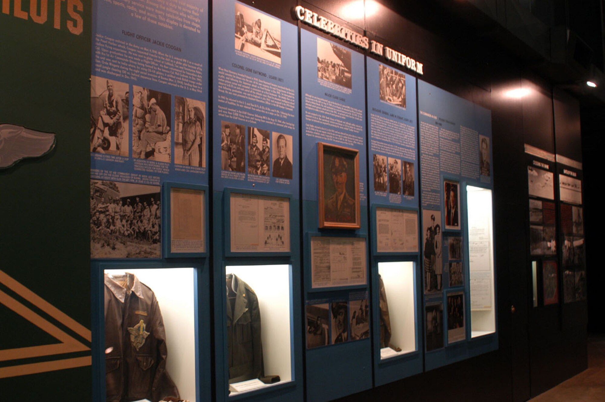 DAYTON, Ohio -- Celebrities in Uniform exhibit in the World War II Gallery at the National Museum of the United States Air Force. (U.S. Air Force photo)