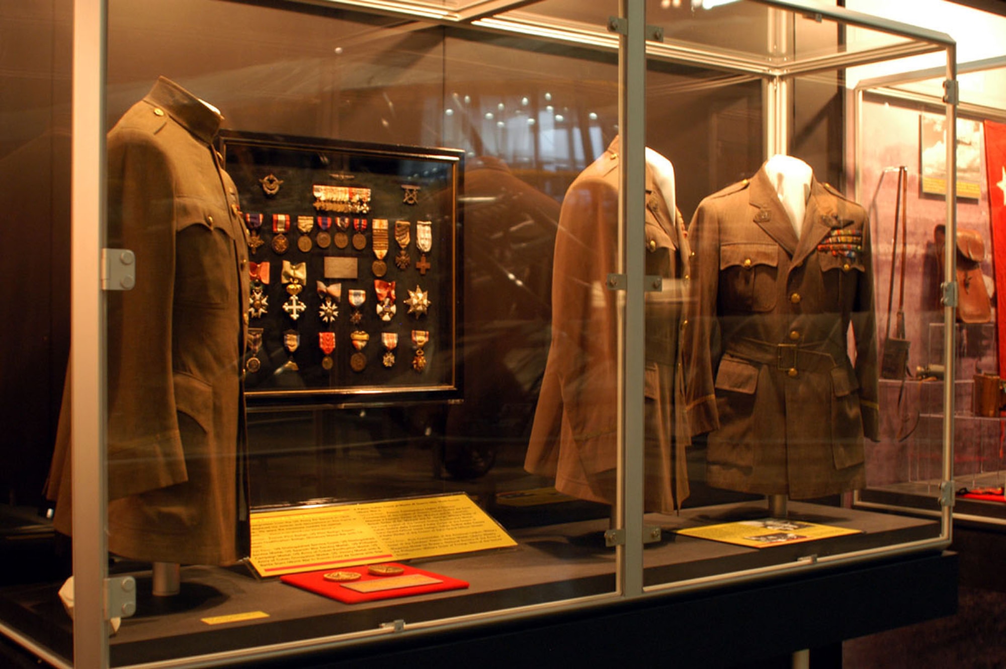 DAYTON, Ohio -- Gen. Billy Mitchell uniforms and medals on display in the National Museum of the United States Air Force Early Years Gallery. (U.S. Air Force photo)