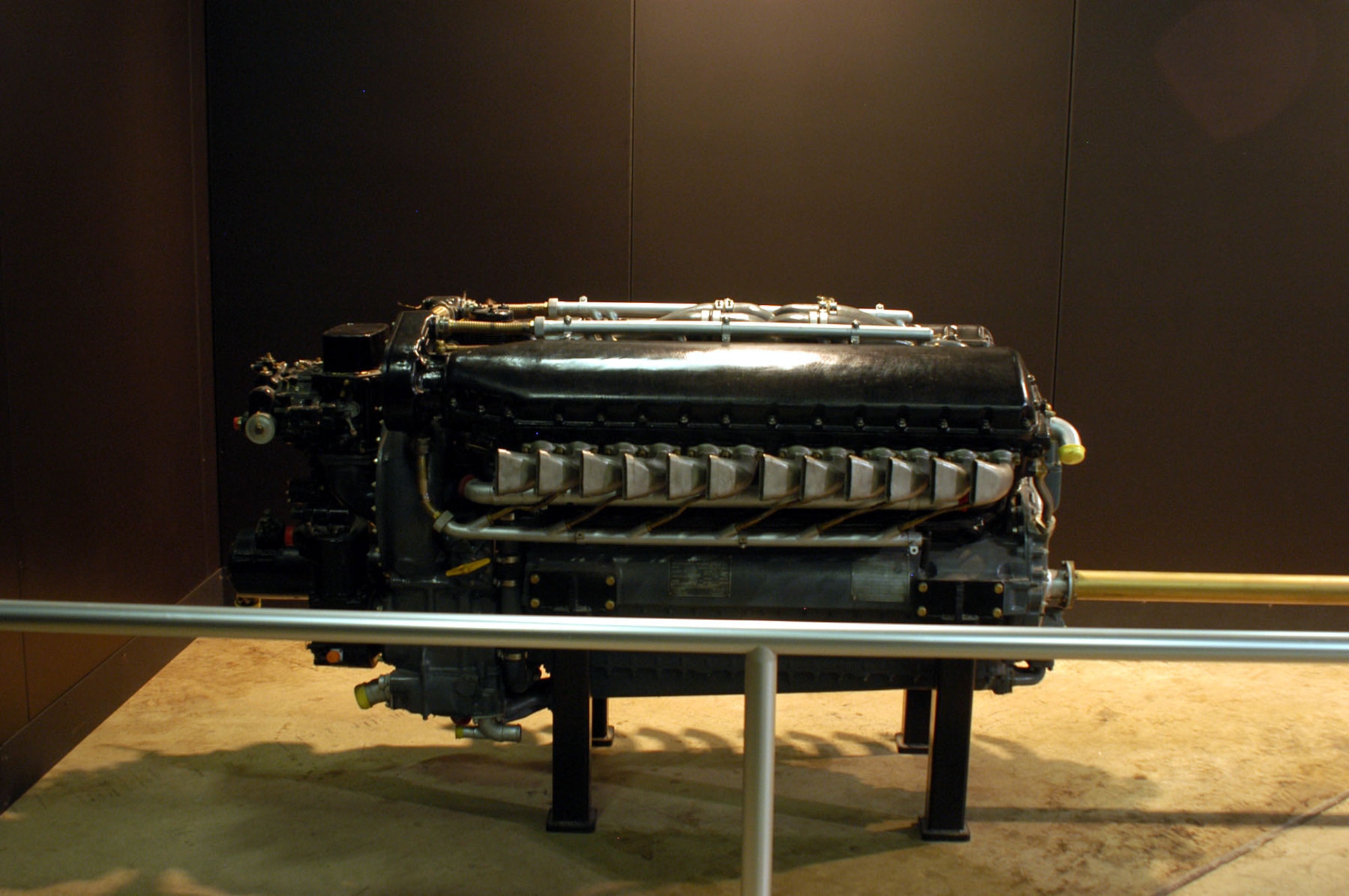 DAYTON, Ohio -- Allison V-1710-85 engine displayed in the World War II Gallery at the National Museum of the United States Air Force. (U.S. Air Force photo)