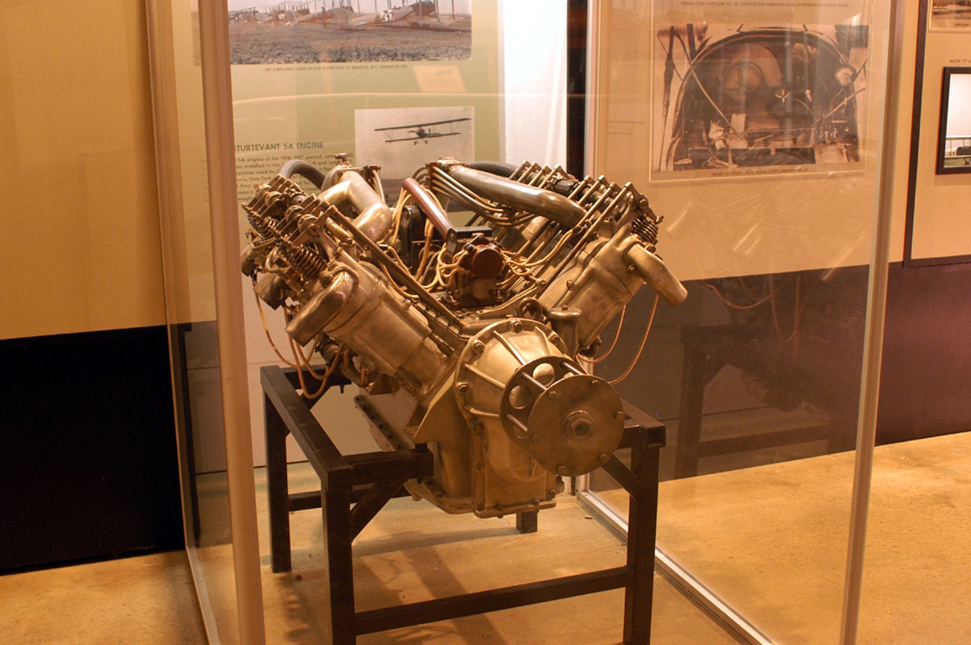 DAYTON, Ohio -- Sturtevant 5A engine on display in the Early Years Gallery at the National Museum of the United States Air Force. (U.S. Air Force photo)