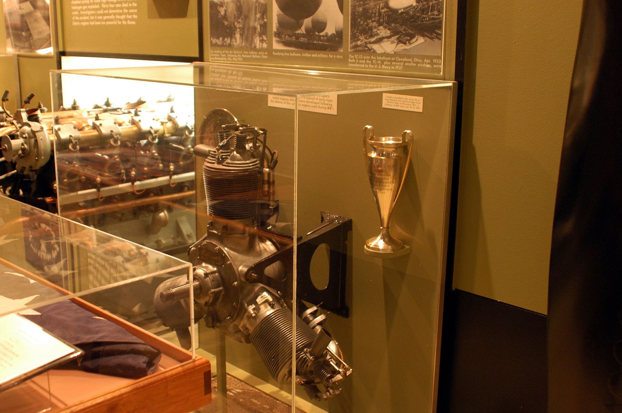 DAYTON, Ohio -- Lawrance L-4S engine on display in the Early Years Gallery at the National Museum of the United States Air Force. (U.S. Air Force photo)