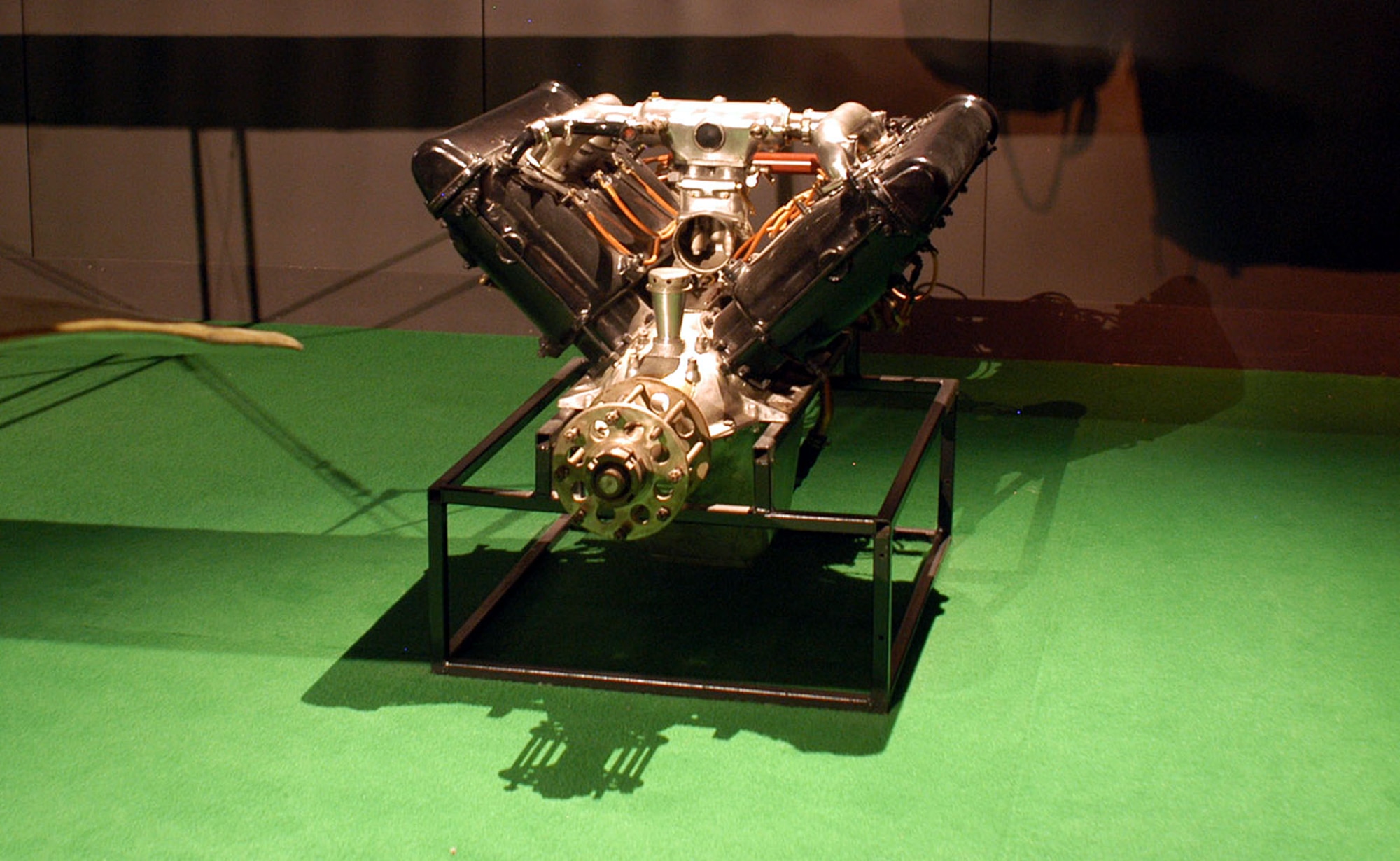 DAYTON, Ohio -- Hispano-Suiza 8BE engine on display in the Early Years Gallery at the National Museum of the United States Air Force. (U.S. Air Force photo)