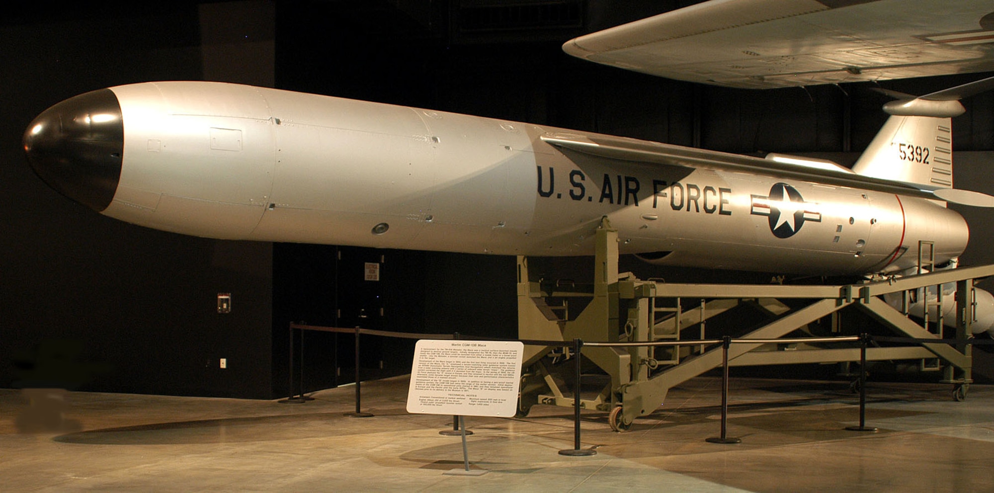 DAYTON, Ohio -- Martin CGM-13B Mace missile in the Cold War Gallery at the National Museum of the United States Air Force. (U.S. Air Force photo)