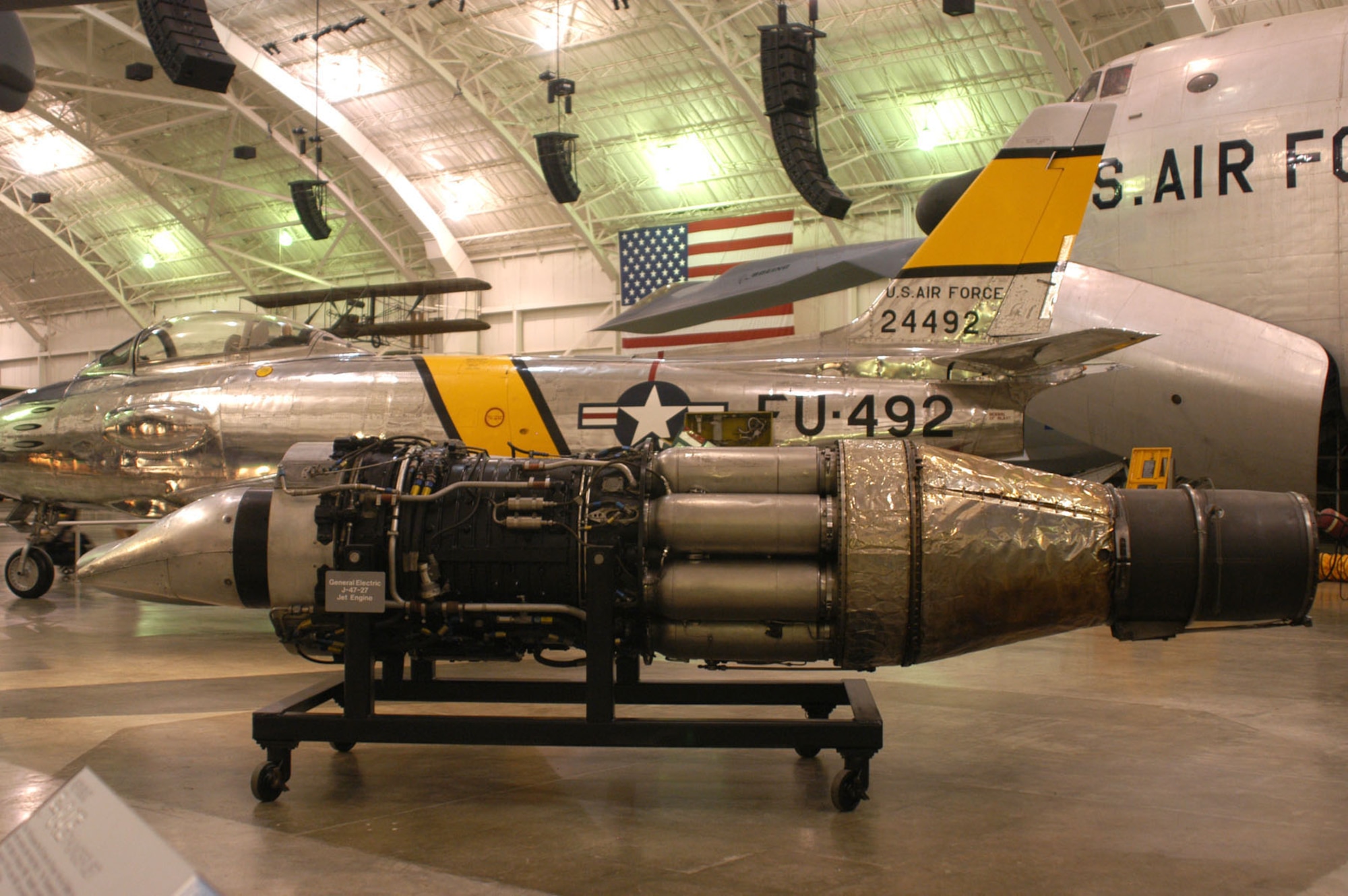 DAYTON, Ohio -- General Electric J-47-27 jet engine at the National Museum of the United States Air Force. (U.S. Air Force photo)