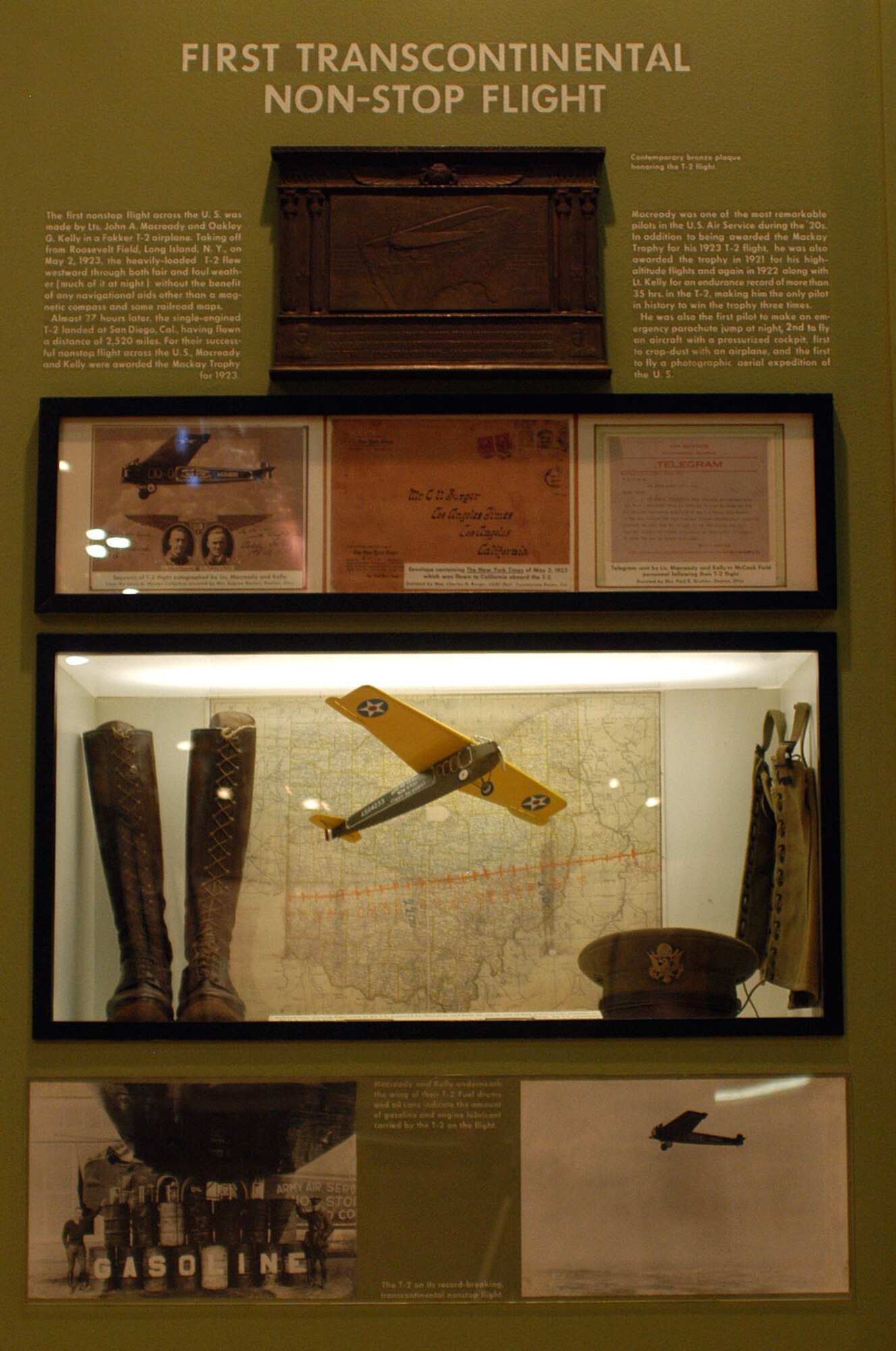 DAYTON, Ohio -- First Transcontinental Non-Stop Flight exhibit at the National Museum of the United States Air Force. (U.S. Air Force photo)
