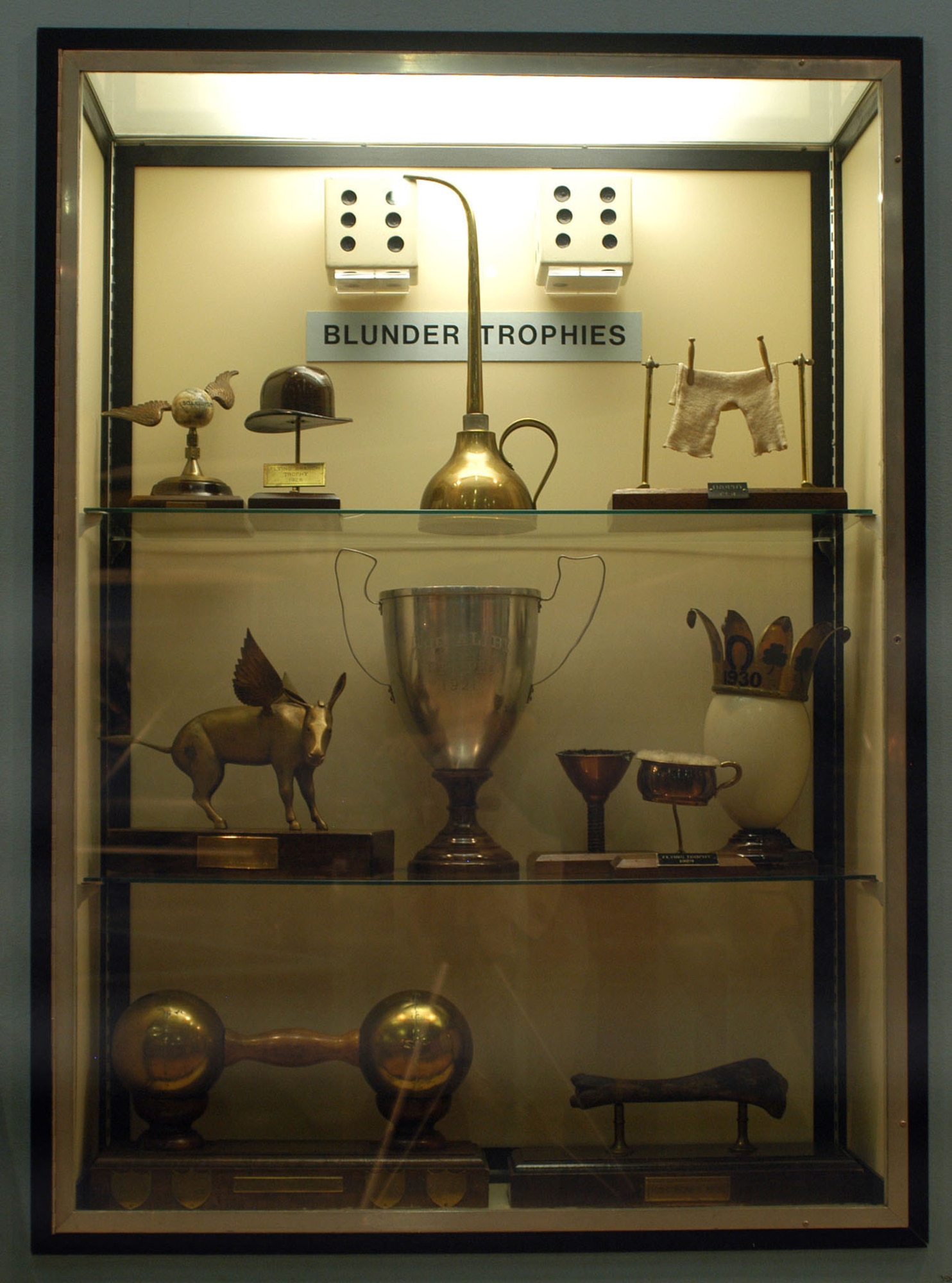 DAYTON, Ohio -- Blunder Trophies exhibit at the National Museum of the United States Air Force. (U.S. Air Force photo)