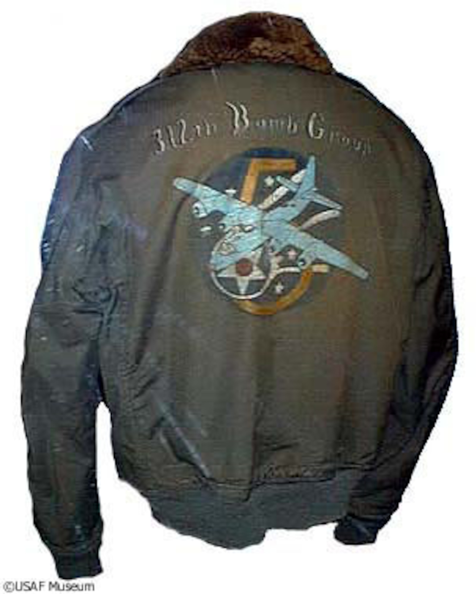 DAYTON, Ohio -- 312th Bomb Group aviator jacket on display at the National Museum of the United States Air Force. (U.S. Air Force photo)