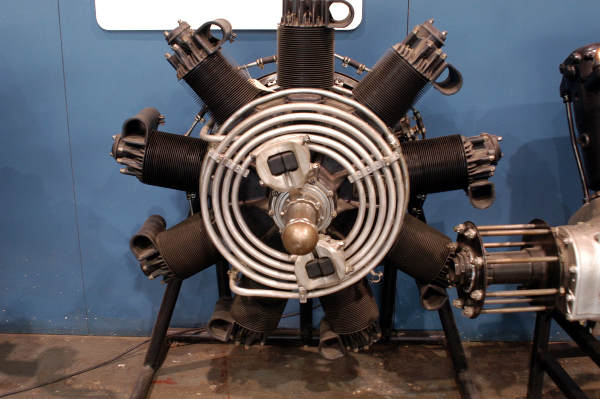 DAYTON, Ohio -- Packard DR-980 engine on display in the Research & Development Gallery at the National Museum of the United States Air Force. (U.S. Air Force photo)