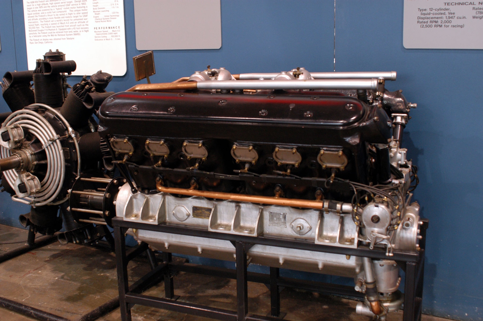DAYTON, Ohio -- Wright T-3 engine on display in the Research & Development Gallery at the National Museum of the United States Air Force. (U.S. Air Force photo)