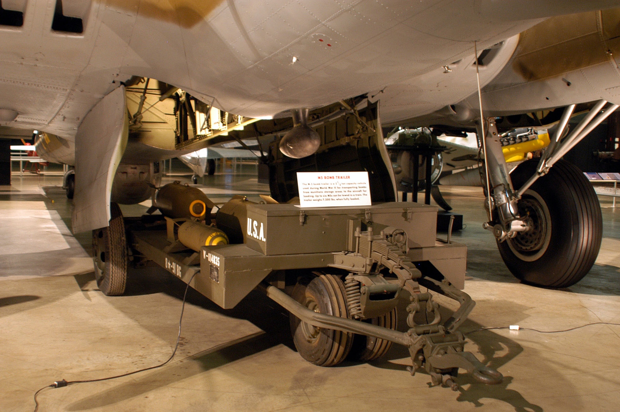 DAYTON, Ohio -- M5 bomb trailer on display in the World War II Gallery at the National Museum of the United States Air Force. (U.S. Air Force photo)