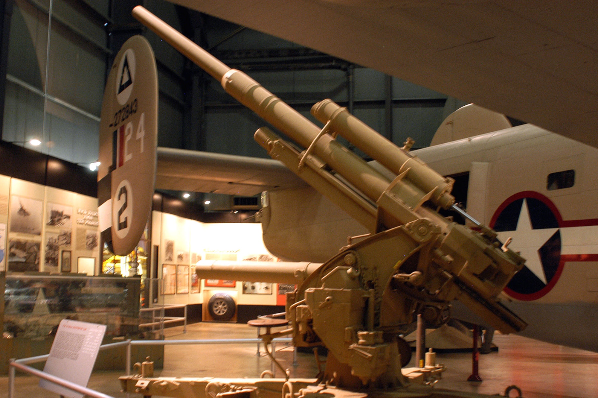 DAYTON, Ohio -- FLAK 36 88mm multipurpose gun on display in the World War II Gallery at the National Museum of the United States Air Force. (U.S. Air Force photo)