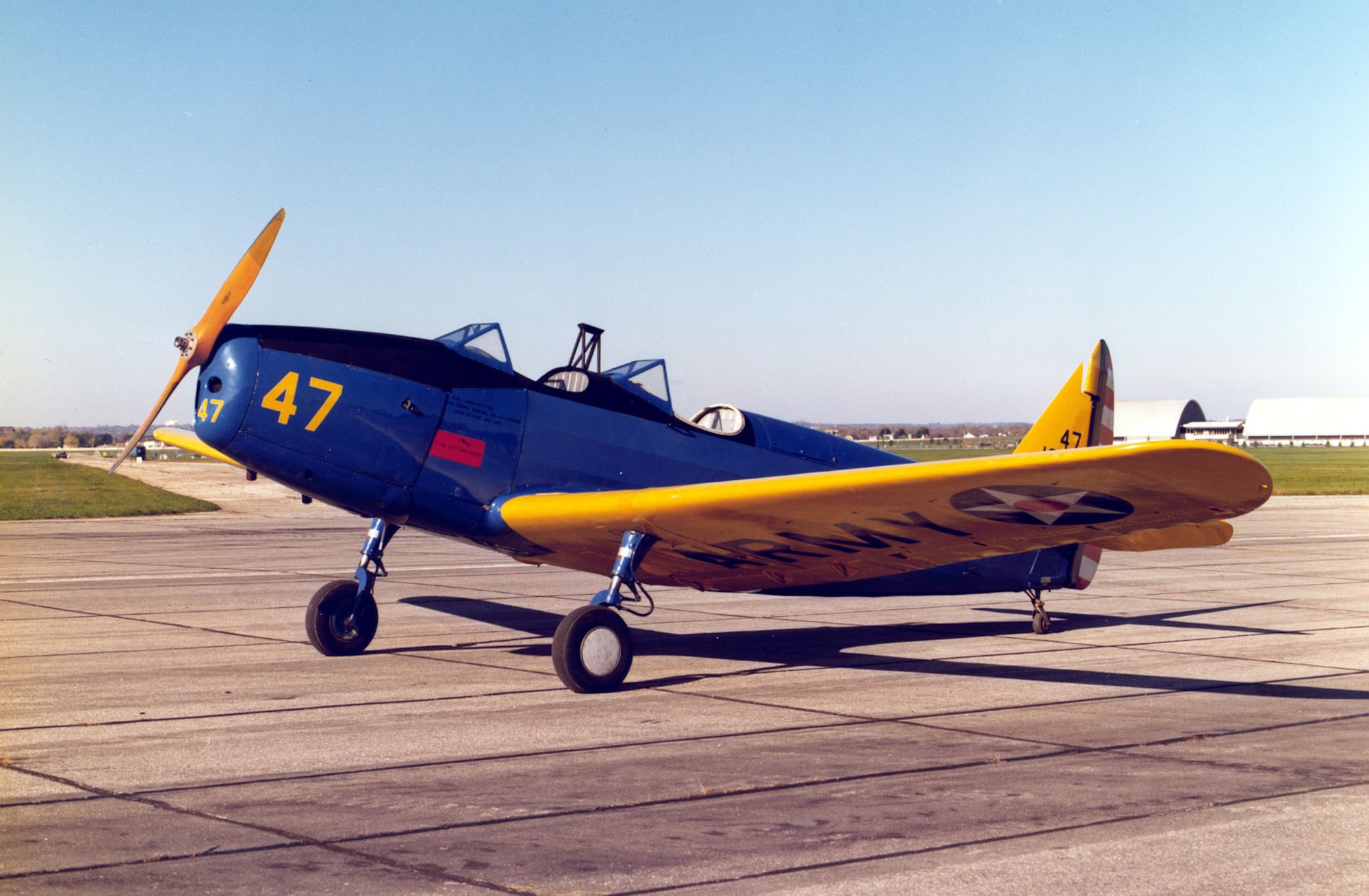 DAYTON, Ohio -- Fairchild PT-19A Cornell at the National Museum of the United States Air Force. (U.S. Air Force photo)