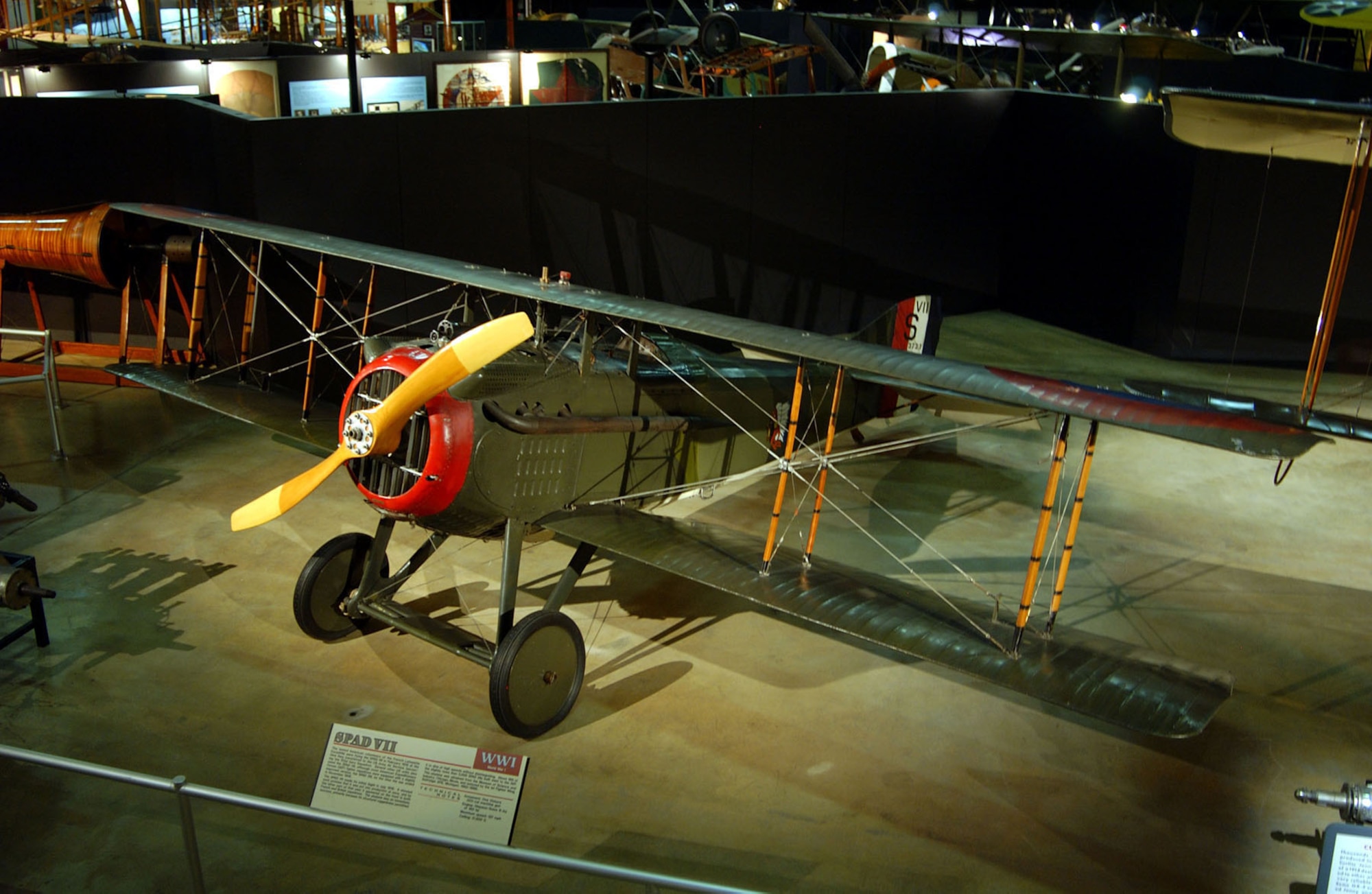 DAYTON, Ohio -- SPAD VII in the Early Years Gallery at the National Museum of the United States Air Force. (U.S. Air Force photo)