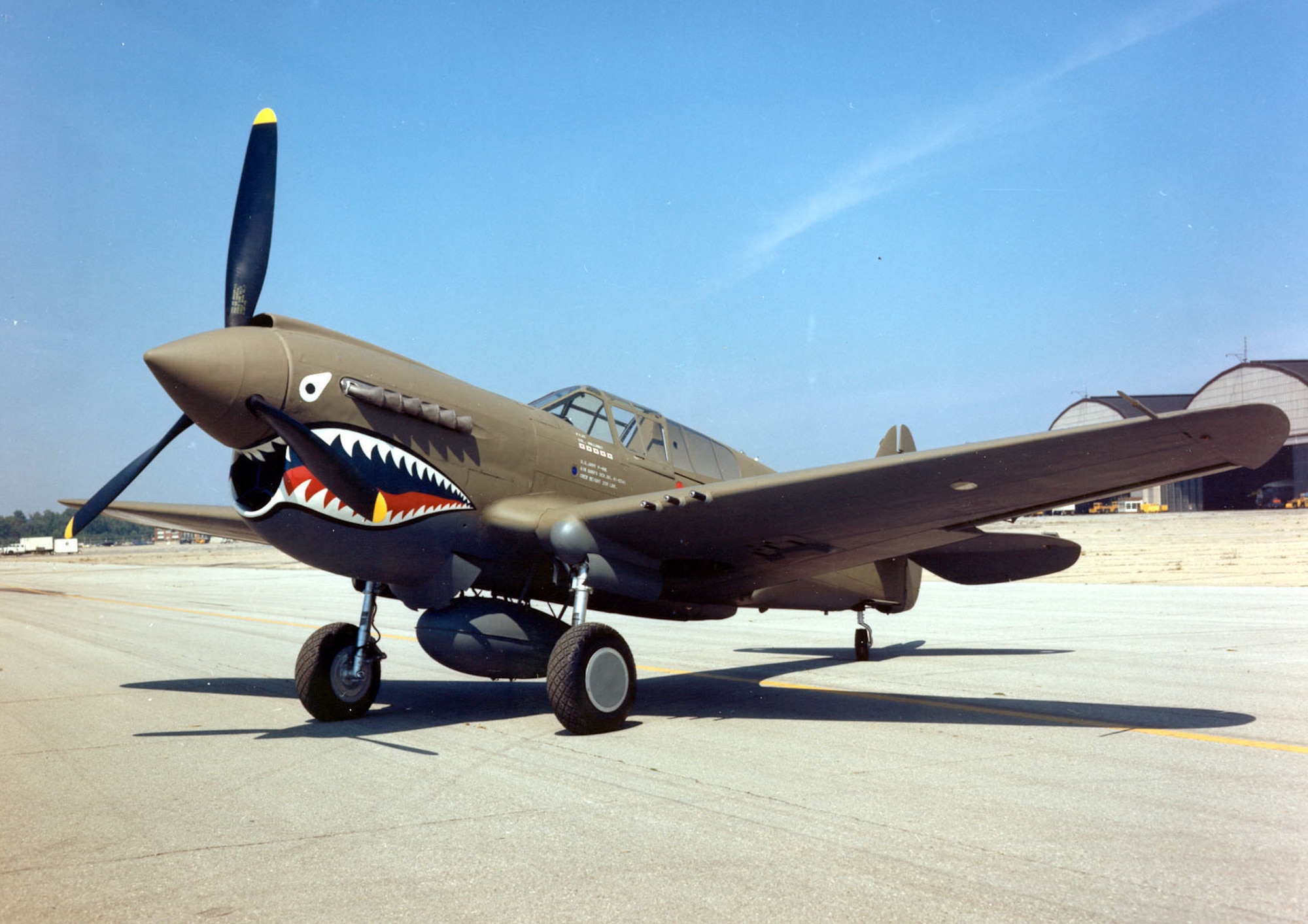 DAYTON, Ohio -- Curtiss P-40E Warhawk at the National Museum of the United States Air Force. (U.S. Air Force photo)