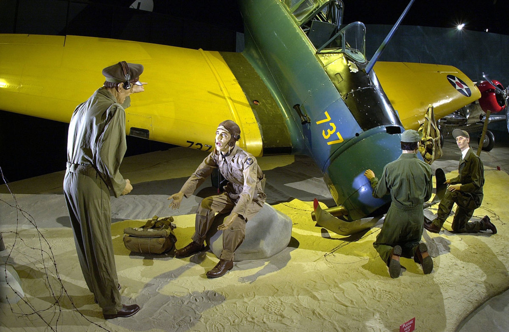 DAYTON, Ohio -- Trainer crash diorama in the Early Years Gallery at the National Museum of the United States Air Force. (U.S. Air Force photo)