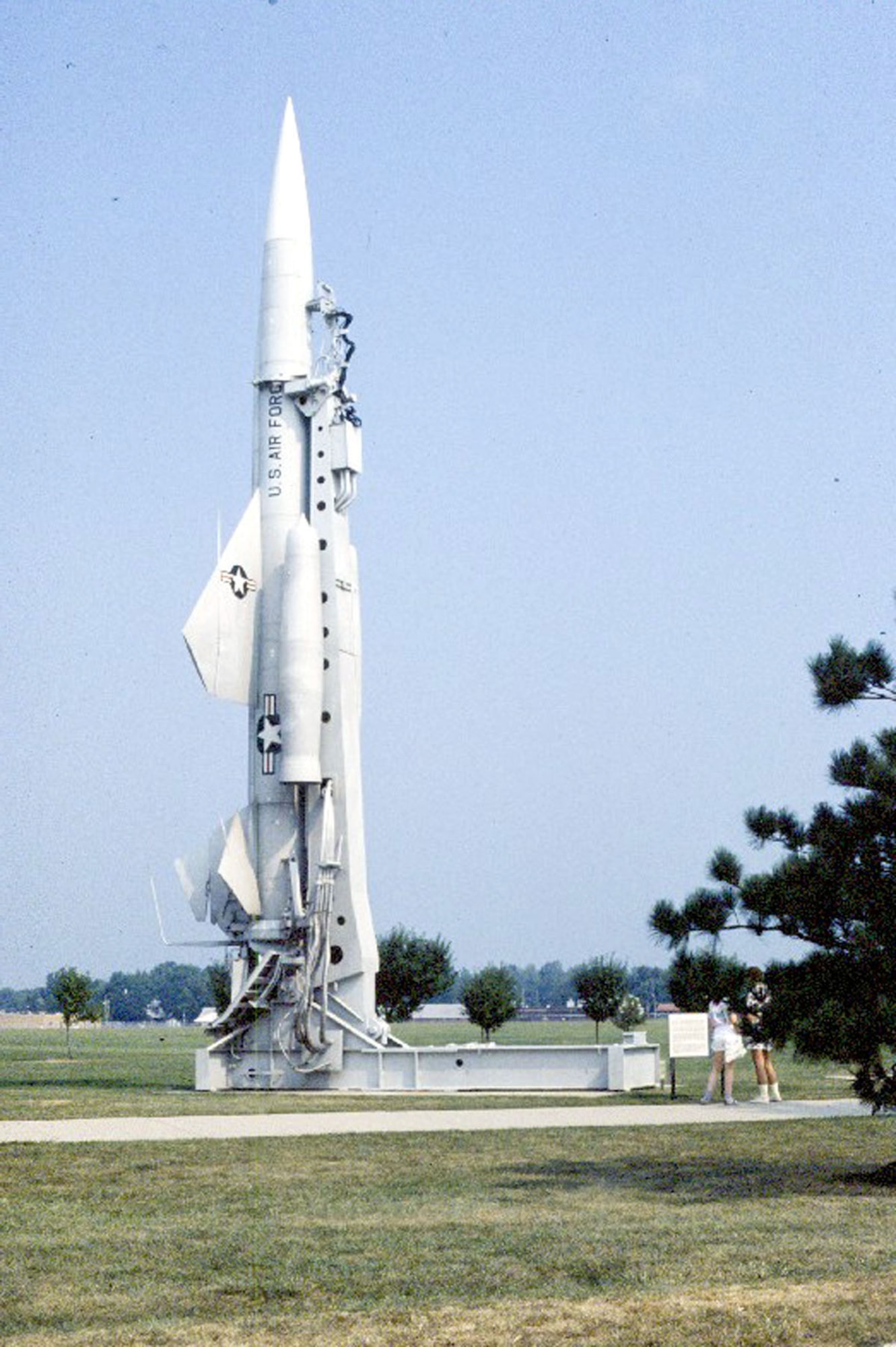 The Bomarc was a surface-launched, pilotless interceptor missile designed to destroy enemy aircraft. (U.S. Air Force photo)