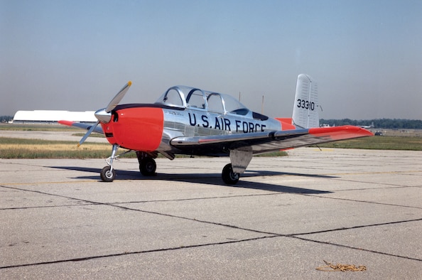 DAYTON, Ohio -- Beech T-34A Mentor at the National Museum of the United States Air Force. (U.S. Air Force photo)