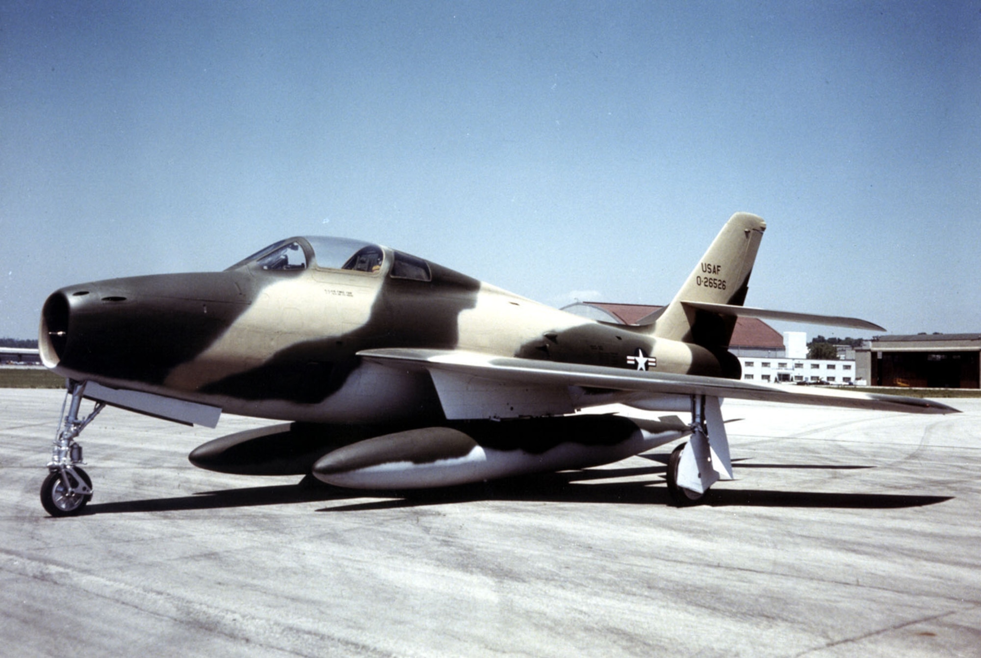 DAYTON, Ohio -- Republic F-84F Thunderstreak at the National Museum of the United States Air Force. (U.S. Air Force photo)